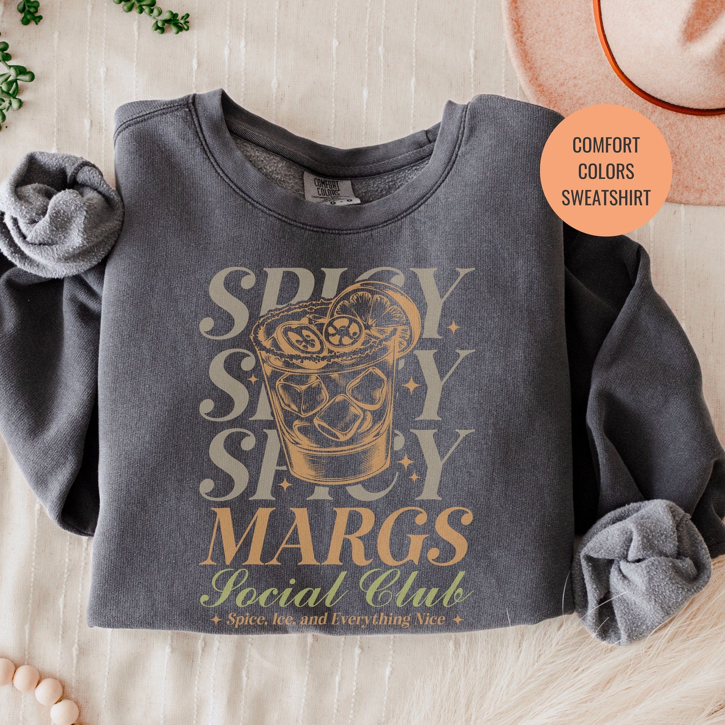 Spicy Margs Lovers Gift, Margarita Cocktail Sweatshirt, Champagne Cocktail Social Club Shirt, On Cloud 9 Crewneck, Aesthetic Crewneck