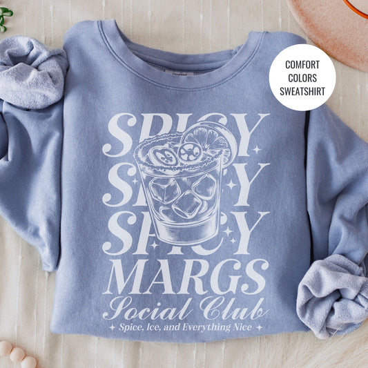 Spicy Margs Lovers Gift, Margarita Cocktail Sweatshirt, Champagne Cocktail Social Club Shirt, On Cloud 9 Crewneck, Aesthetic Crewneck