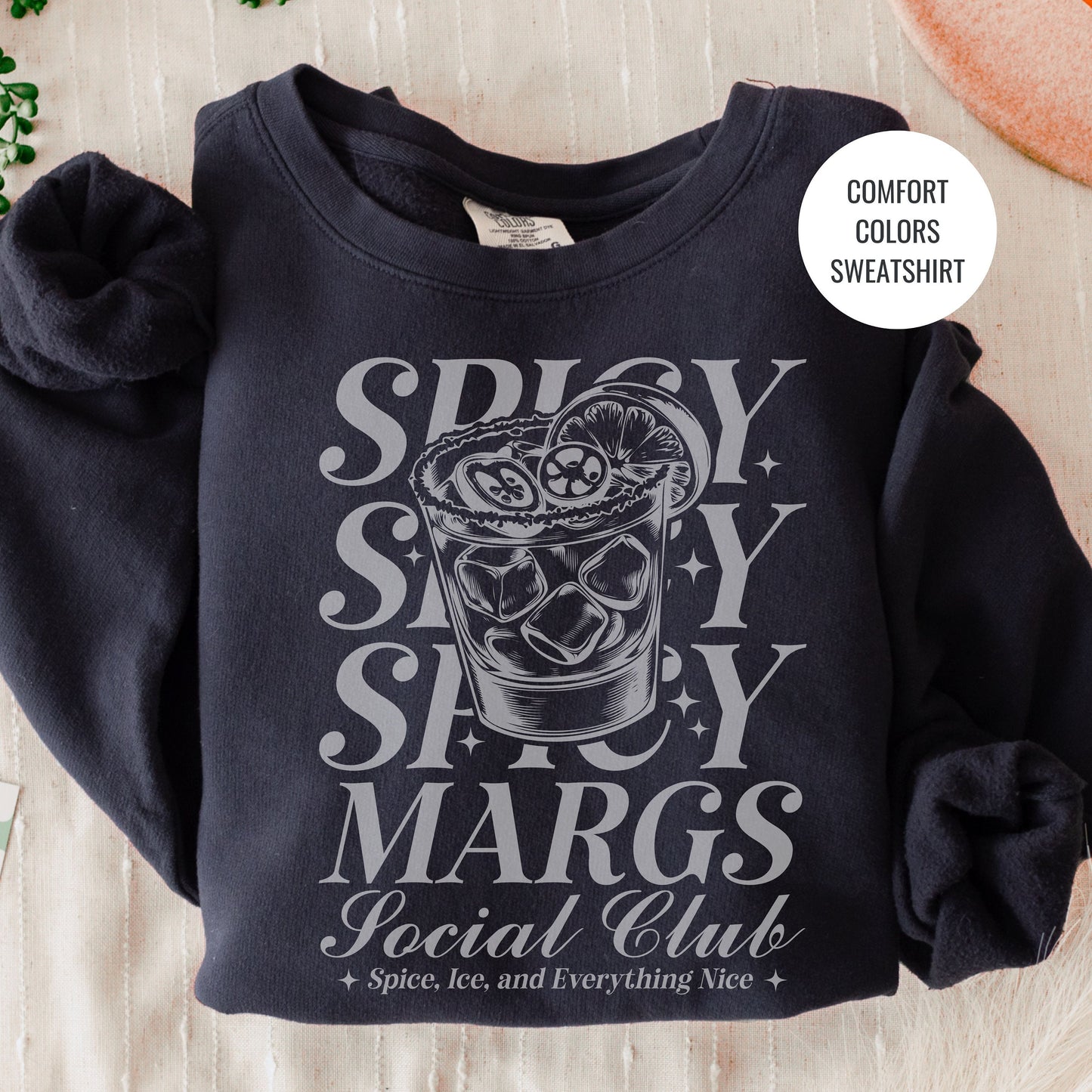 Spicy Margs Lovers Gift, Margarita Cocktail Sweatshirt, Champagne Cocktail Social Club Shirt, On Cloud 9 Crewneck, Aesthetic Crewneck