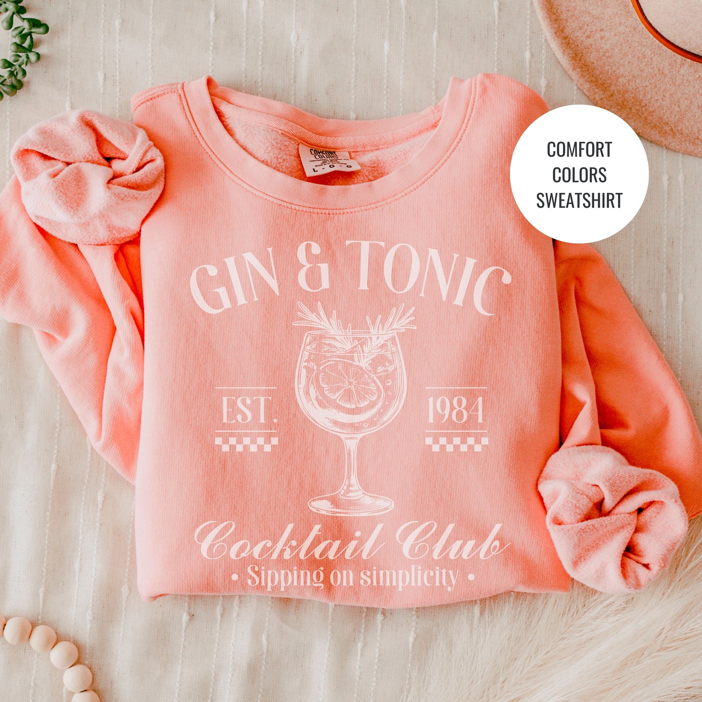 Gin and Tonic Lovers Gift, French 75 Cocktail Sweatshirt, Champagne Cocktail Social Club Shirt, On Cloud 9 Crewneck, Aesthetic Crewneck