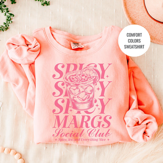 Spicy Margs Lovers Gift, Margarita Cocktail Sweatshirt, Champagne Cocktail Social Club Shirt, On Cloud 9 Crewneck, Aesthetic Crewneck