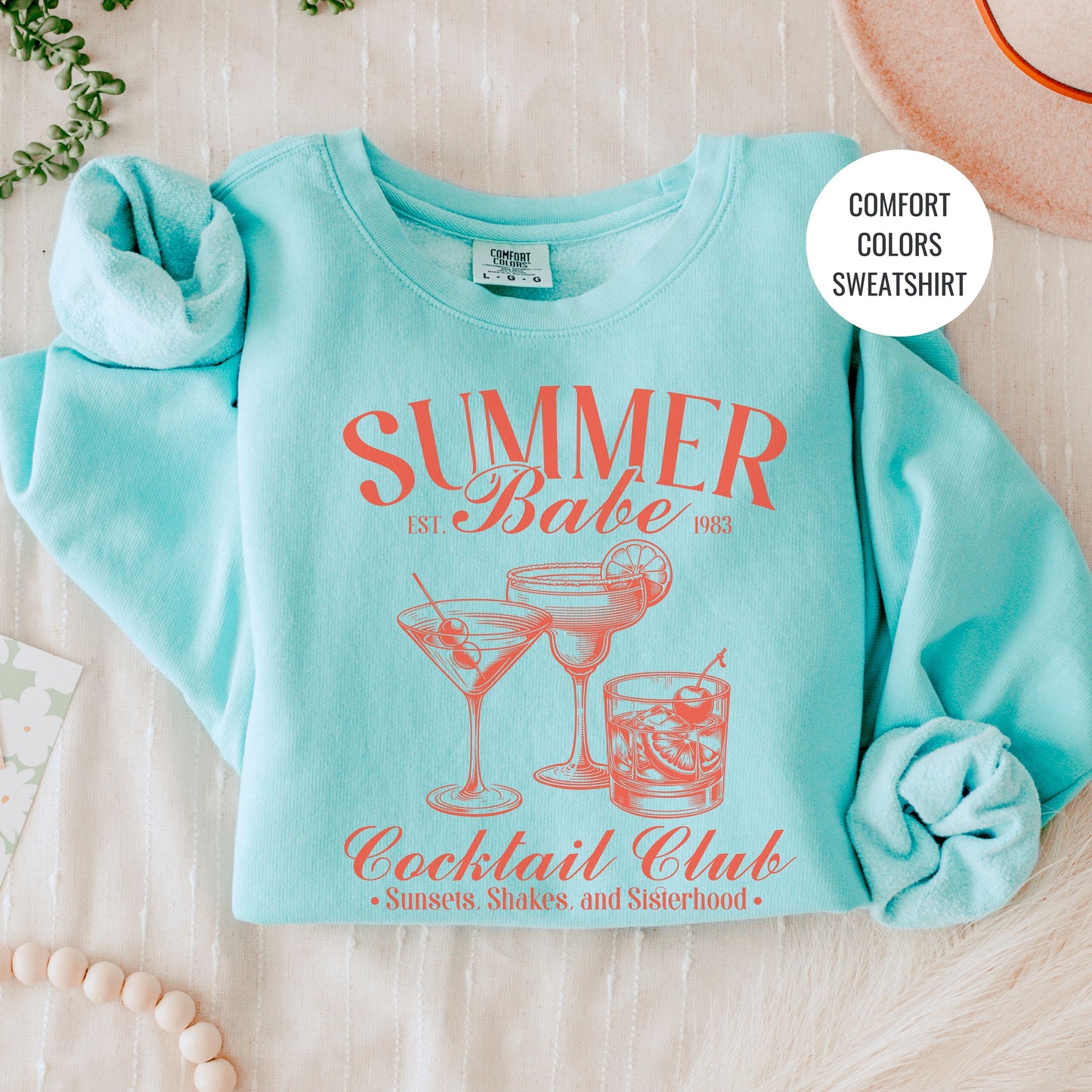 Summer Lovers Sweatshirt, Martini Sweatshirt, Bachelorette Champagne Cocktail Social Club Shirt, On Cloud 9 Crewneck, Aesthetic Crewneck