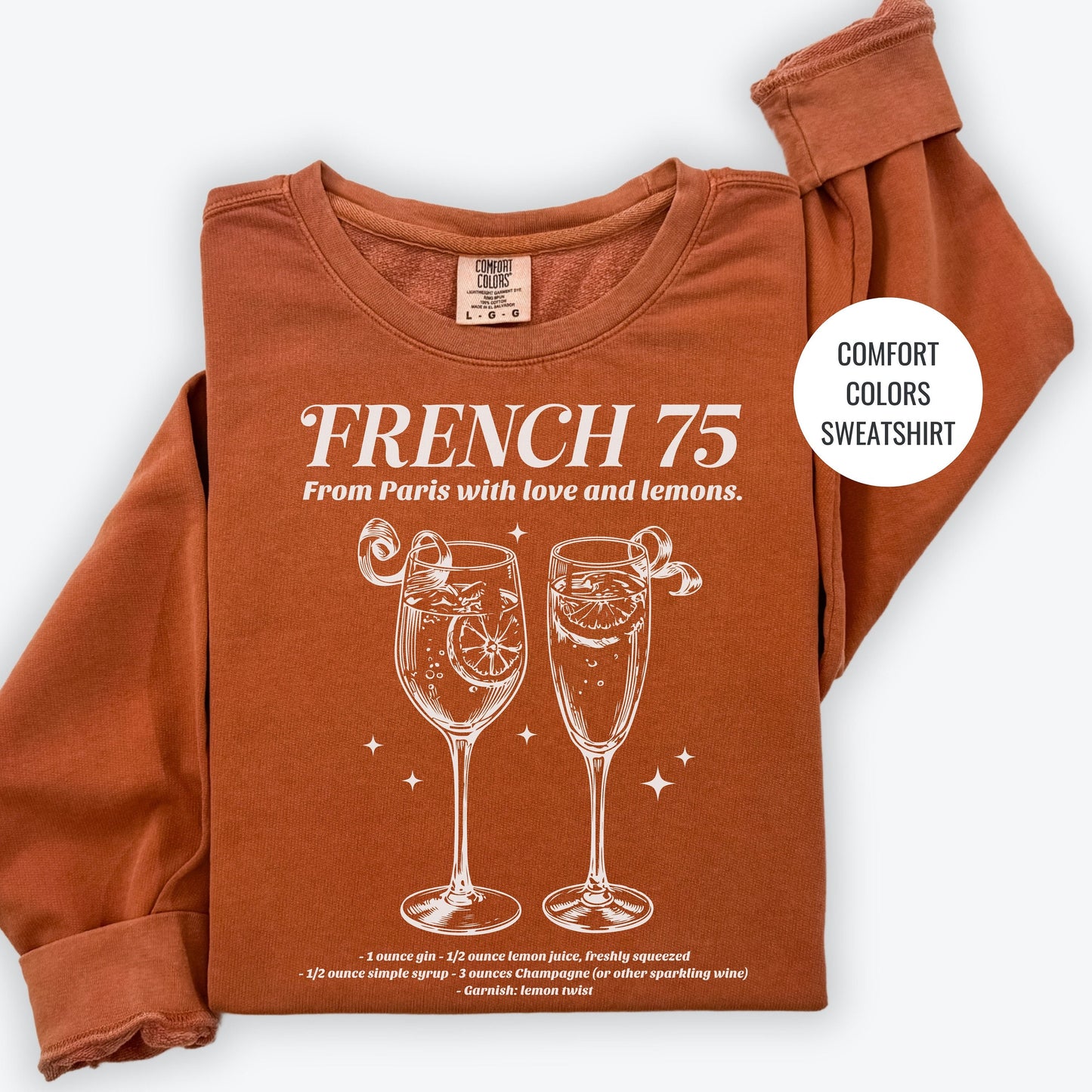 French 75 Cocktail Sweatshirt, Champagne Cocktail Social Club Shirt, Champs Cocktail Lovers Gift, On Cloud 9 Crewneck, Aesthetic Crewneck