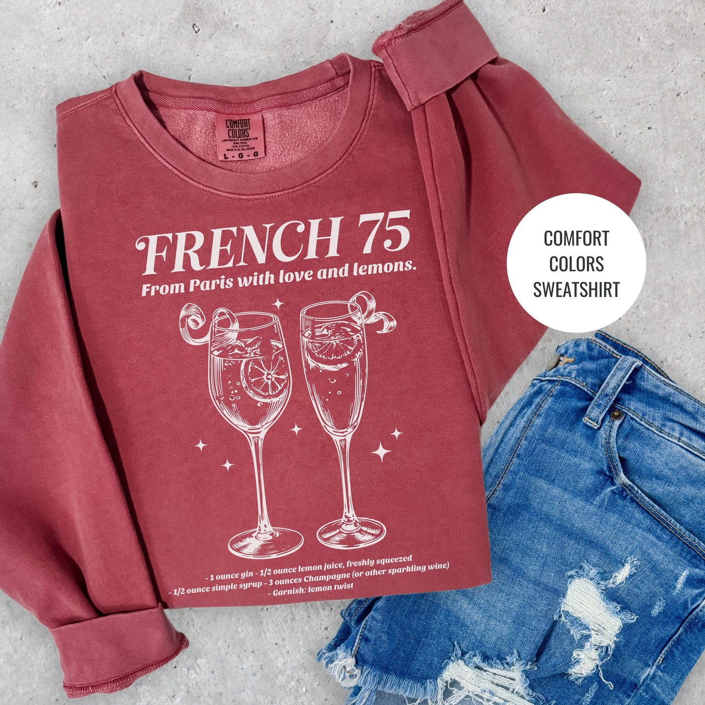 French 75 Cocktail Sweatshirt, Champagne Cocktail Social Club Shirt, Champs Cocktail Lovers Gift, On Cloud 9 Crewneck, Aesthetic Crewneck