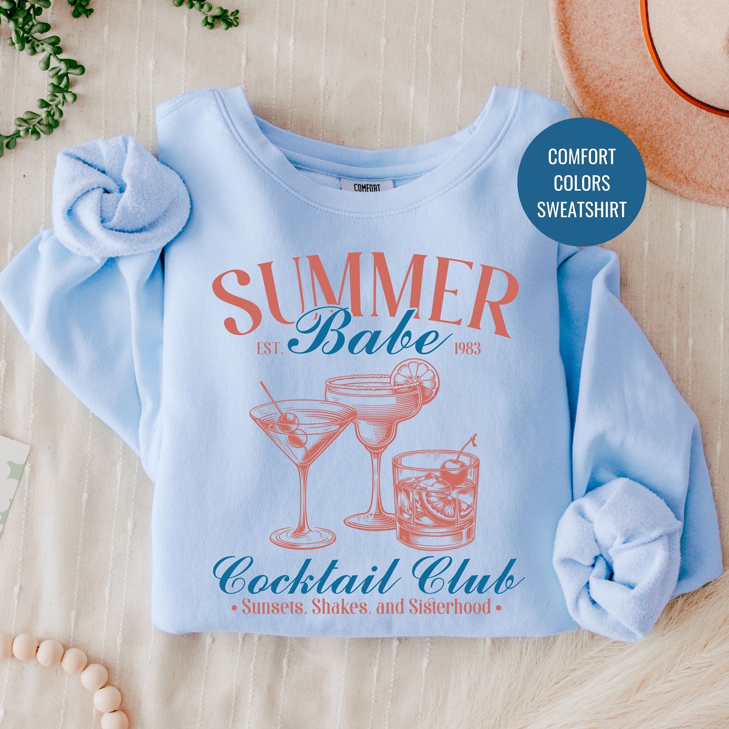 Summer Lovers Sweatshirt, Martini Sweatshirt, Bachelorette Champagne Cocktail Social Club Shirt, On Cloud 9 Crewneck, Aesthetic Crewneck