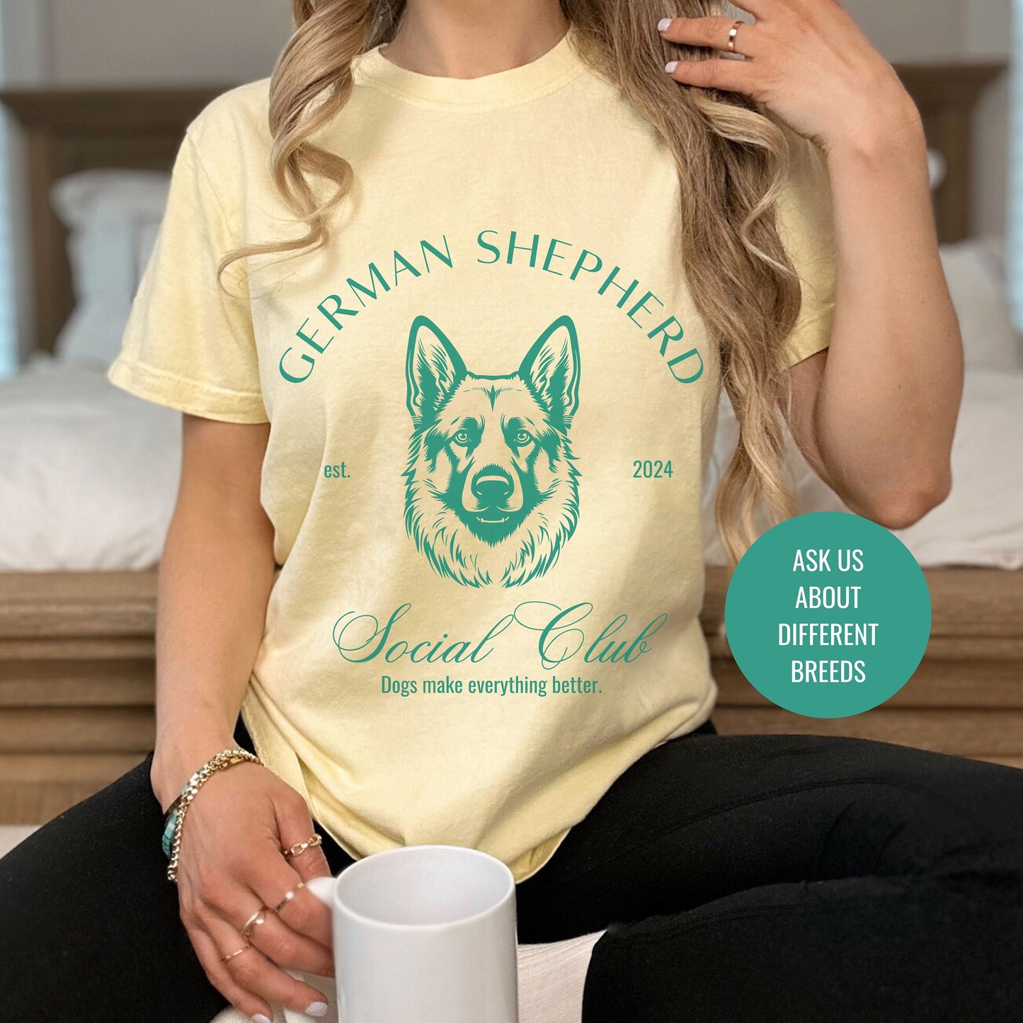 German Shepard Shirt | Dog Mama T-shirts | Dog Grandma Gift | Birthday Gifts for her | Social Club Shirt | Big Dog Breed | Fun Dog T-Shirt