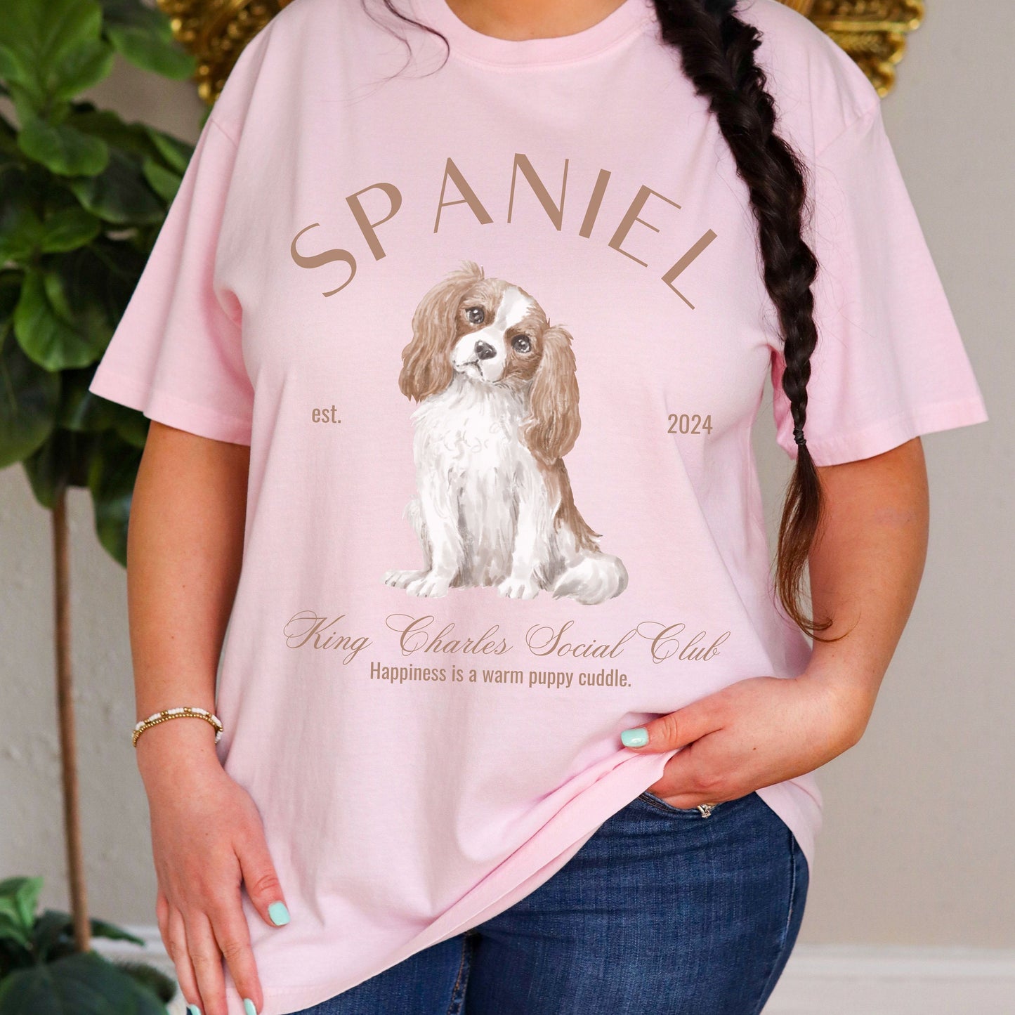 King Charles Dog Shirt | Spaniel Grandma Gift | Birthday Gift for her | Cute Social Club Shirt | Small Dog Breed Tee | Fun Dog T-Shirt