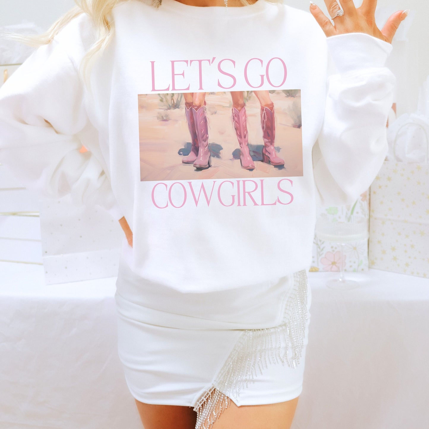 Pink Bach Western Bach Theme | Coastal Cowgirl Sweatshirt | Girls Trip | On Cloud 9 Crewneck | Matching Bachelorette Shirt for Bridesmaid