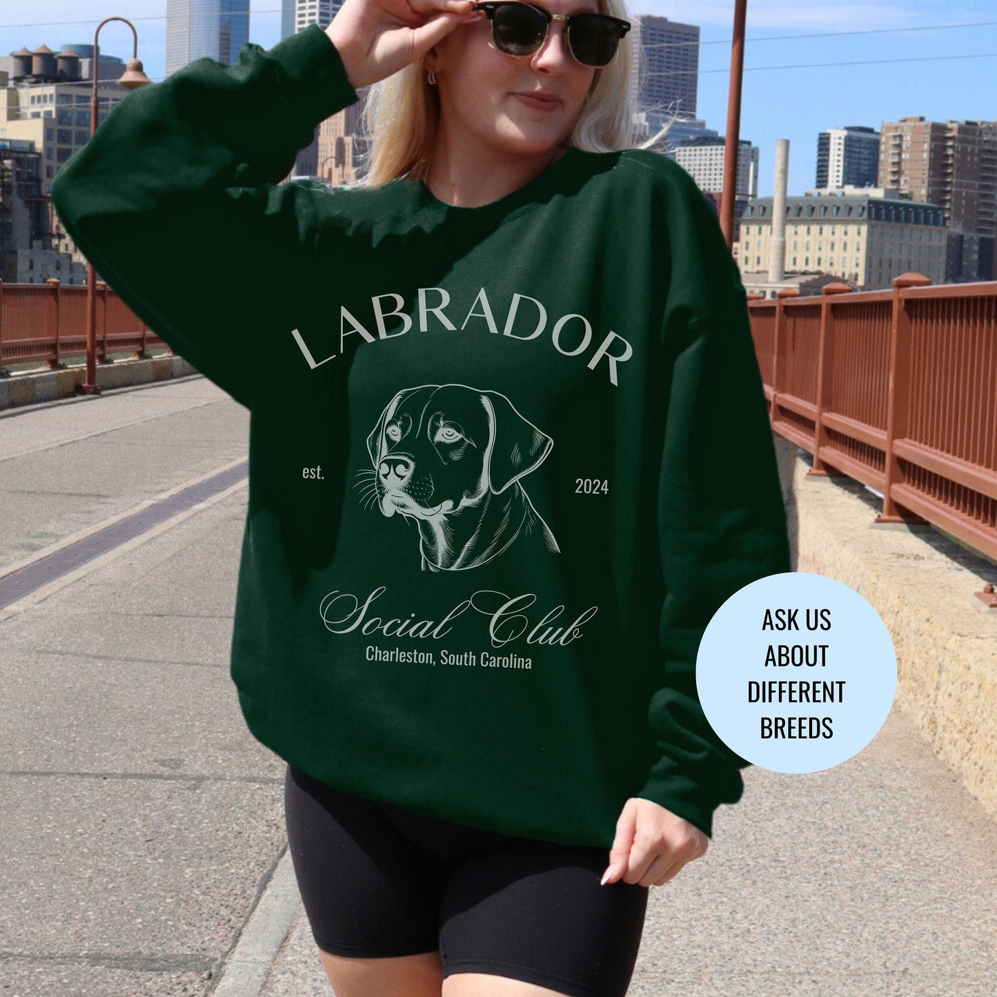 Labrador Retriever Sweatshirt | Dog Grandma Gift | Big Dog Breeds | Lab Shirt for her | Social Club | Trendy Puppy Mom Gift | Fun Dog Tee