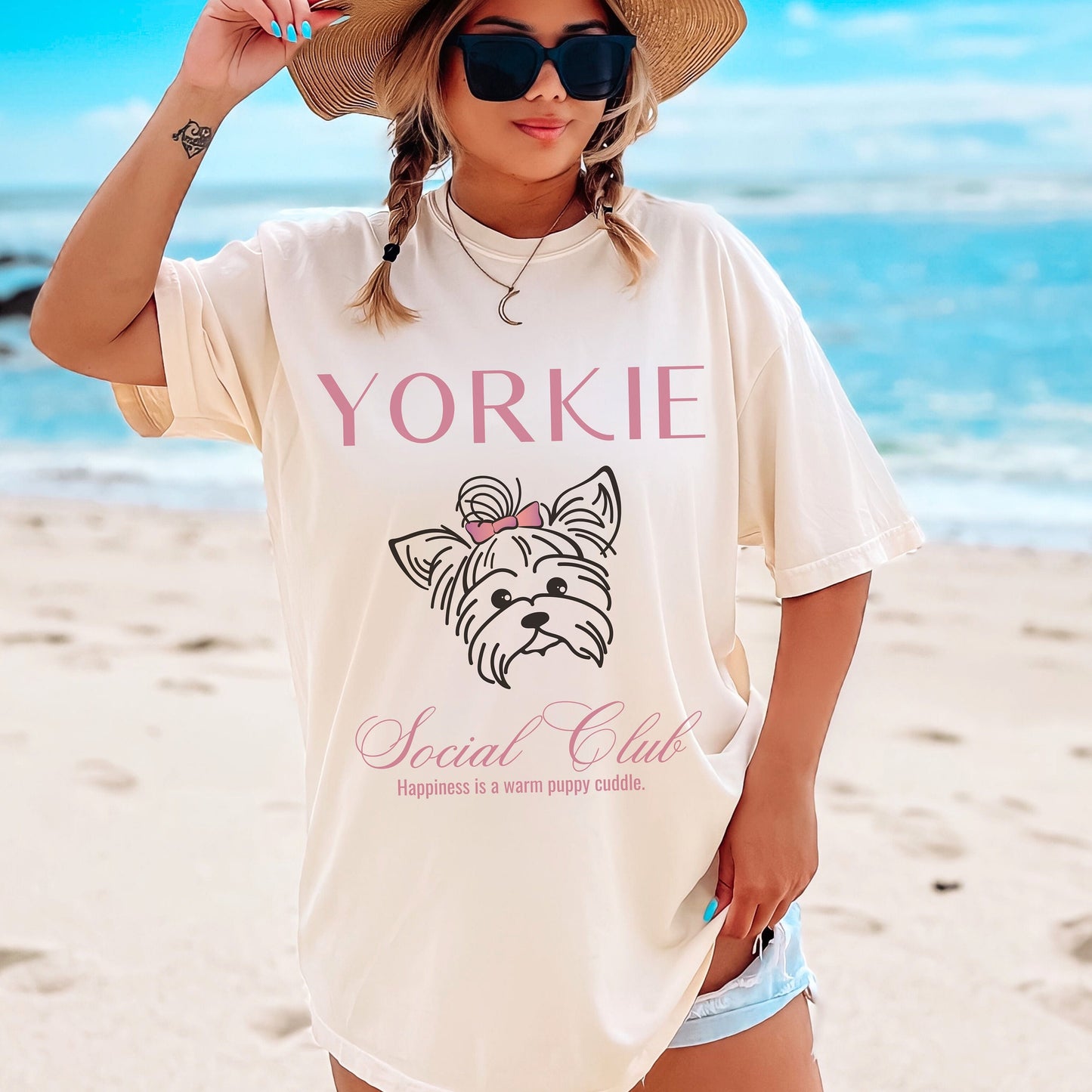 Yorkie Shirt | Dog Mama T-shirt | Yorkshire Grandma Gift | Birthday Gift for her | Social Club Shirt | Small Dog Breed | Fun Dog T-Shirt