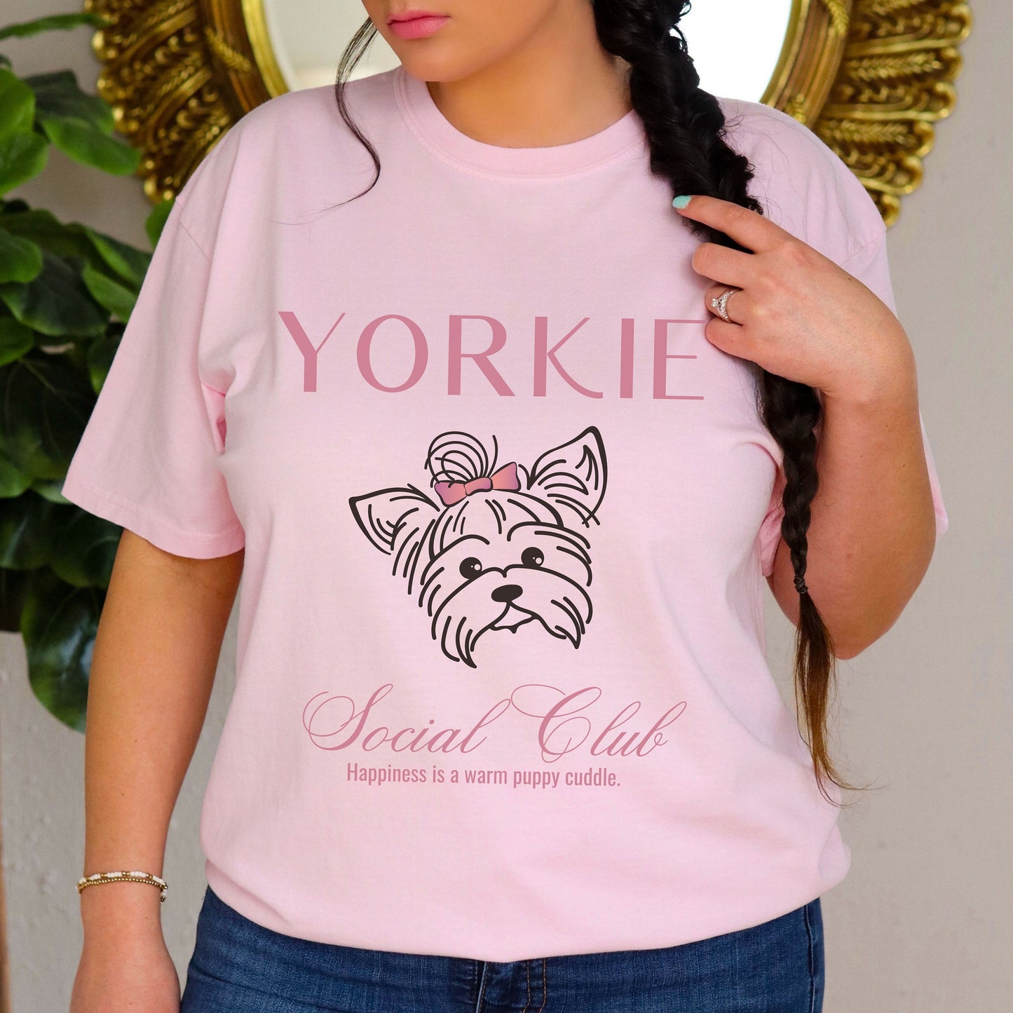 Yorkie Shirt | Dog Mama T-shirt | Yorkshire Grandma Gift | Birthday Gift for her | Social Club Shirt | Small Dog Breed | Fun Dog T-Shirt