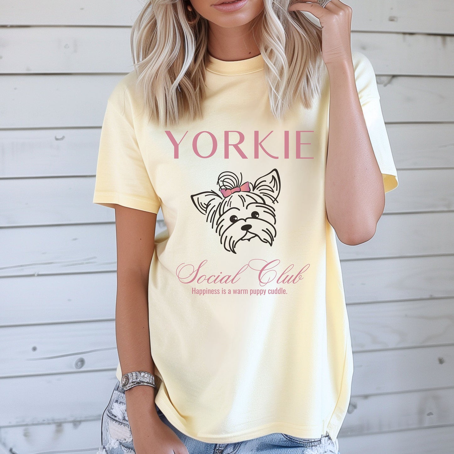 Yorkie Shirt | Dog Mama T-shirt | Yorkshire Grandma Gift | Birthday Gift for her | Social Club Shirt | Small Dog Breed | Fun Dog T-Shirt