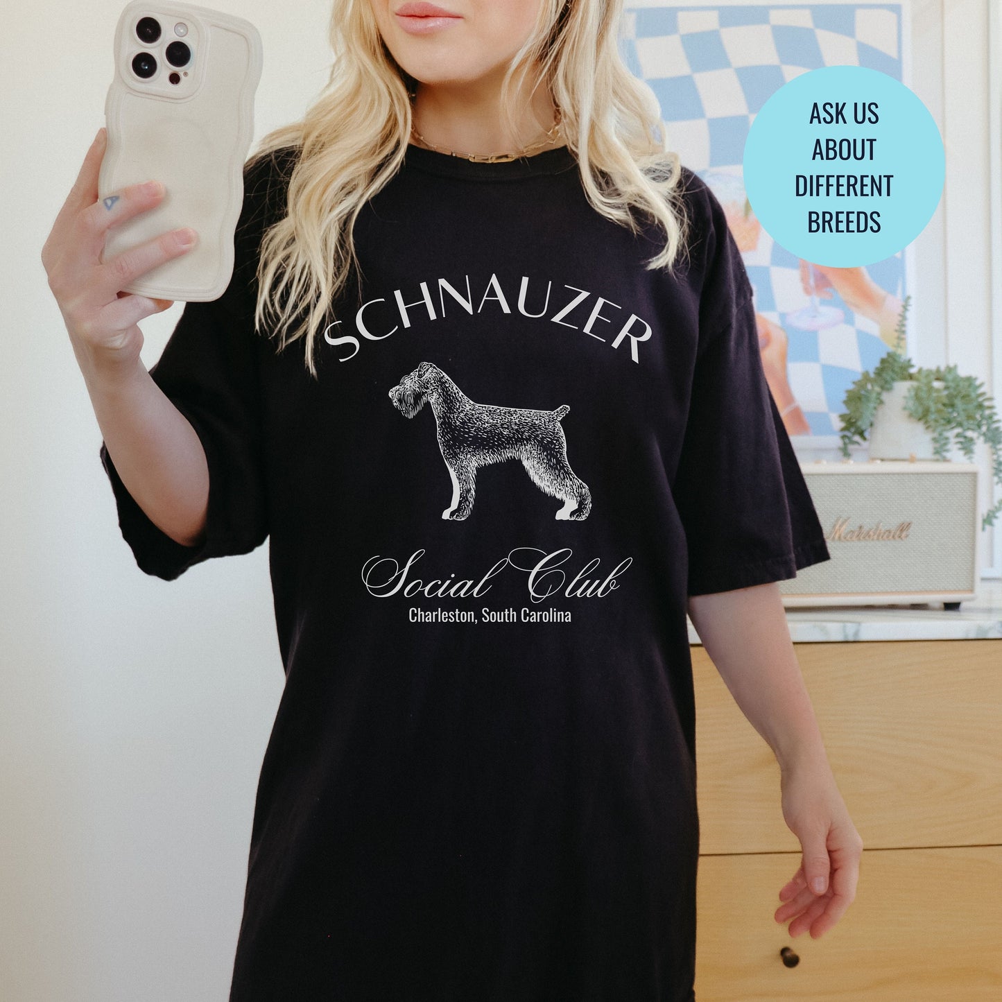 Schnauzer Shirt | Dog Mama T-shirts | Dog Grandma Gift | Cute Birthday Gifts for her | Social Club Shirt | Small Dog Breed | Fun Dog T-Shirt