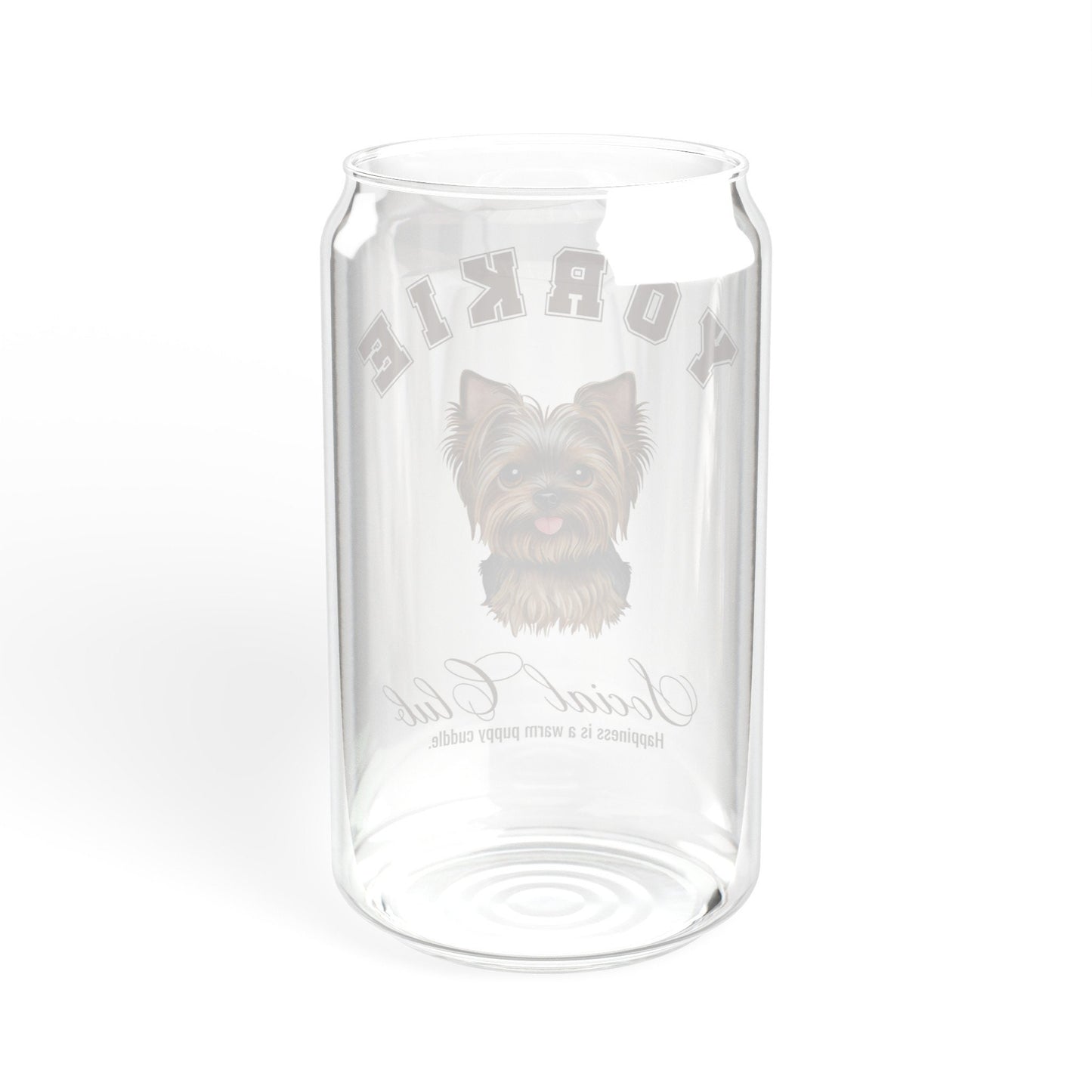 Yorkie Cup | Small Dog Breed | Dog Mama Gifts | Grandma Gift | Yorkshire | Birthday Gifts for her | Social Club Glass Can | Fun Dog Mug