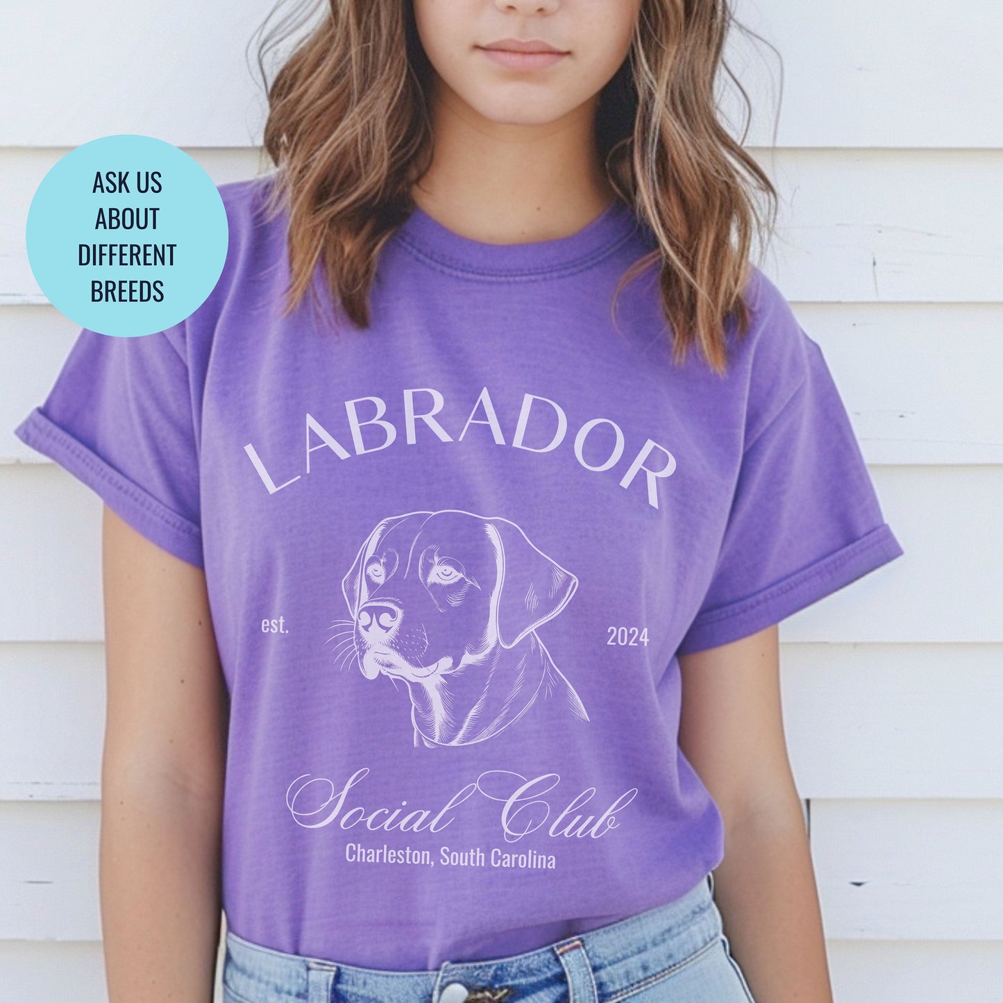 Labrador Retriever Shirt | Dog Mama T-shirt | Lab Grandma Gift | Birthday Gift for her | Social Club Shirt | Big Dog Breed | Fun Dog T-Shirt