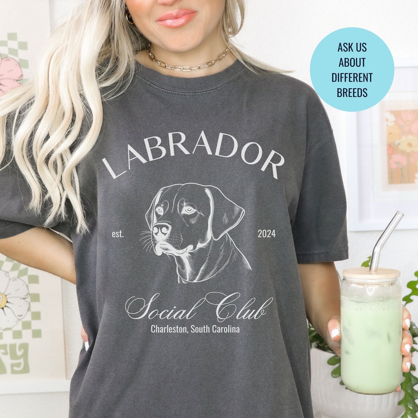 Labrador Retriever Shirt | Dog Mama T-shirt | Lab Grandma Gift | Birthday Gift for her | Social Club Shirt | Big Dog Breed | Fun Dog T-Shirt