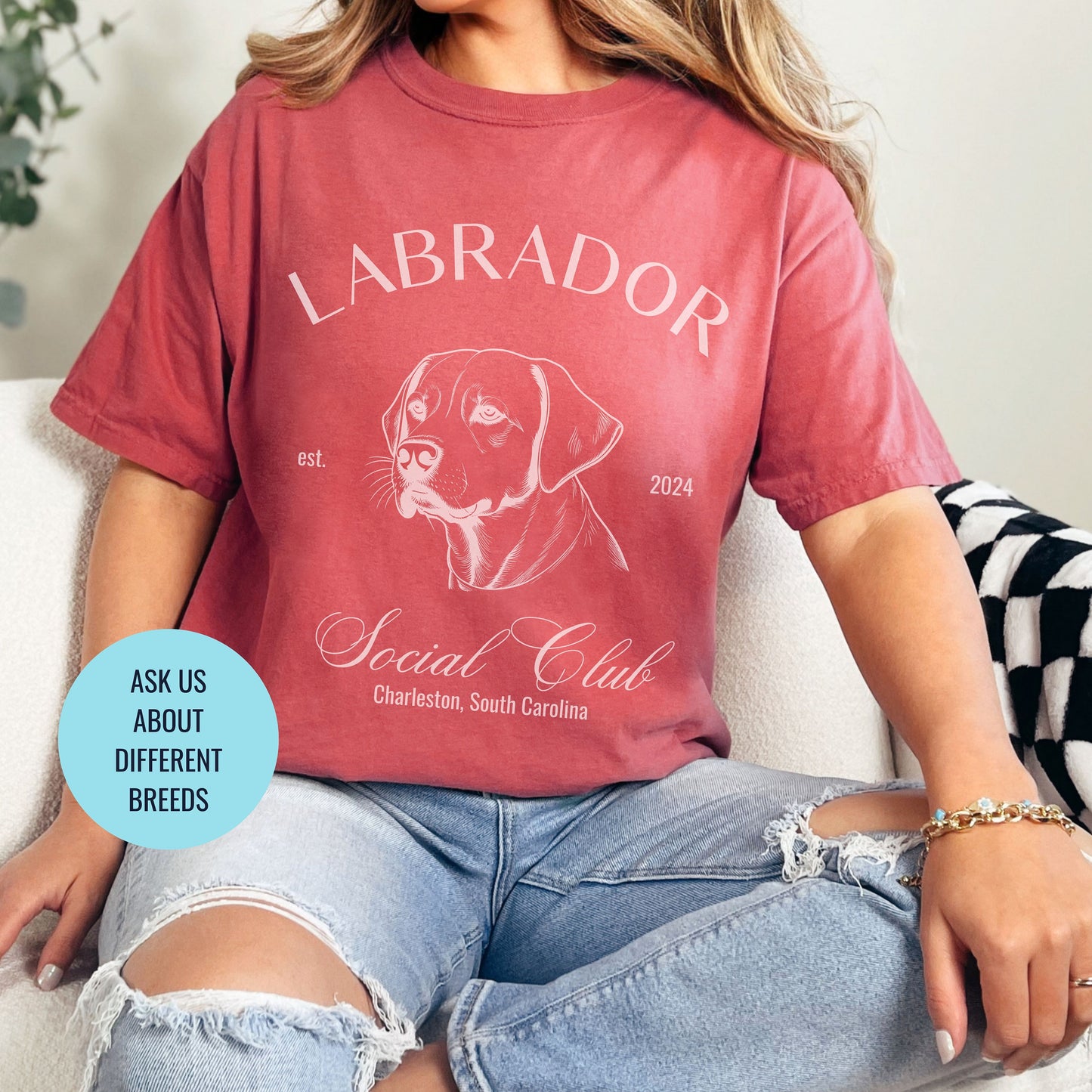 Labrador Retriever Shirt | Dog Mama T-shirt | Lab Grandma Gift | Birthday Gift for her | Social Club Shirt | Big Dog Breed | Fun Dog T-Shirt