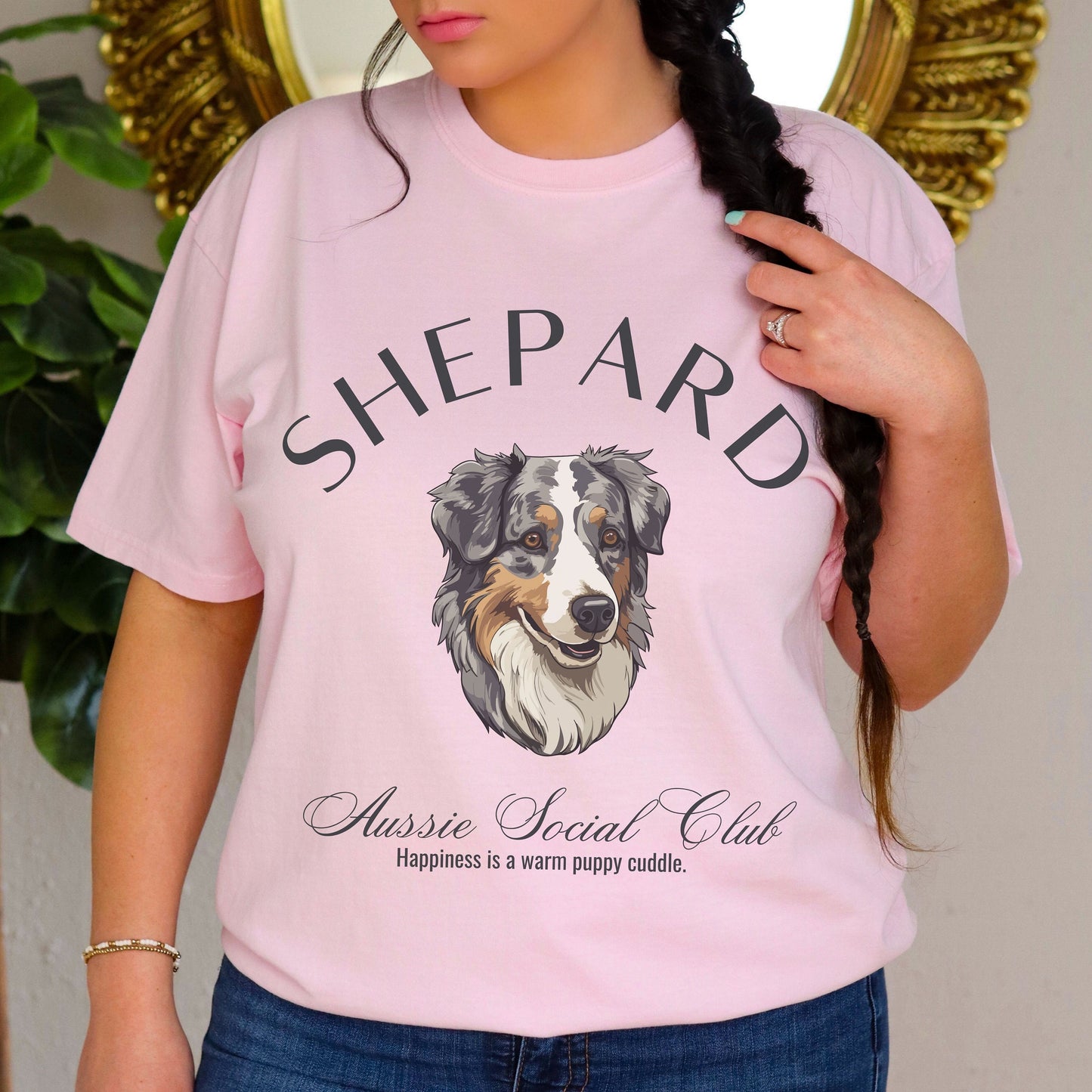 Australian Shepard Shirt | Dog Mama T-shirt | Dog Grandma Gift | Birthday Gift for her | Social Club Shirt | Big Dog Breed | Fun Dog T-Shirt