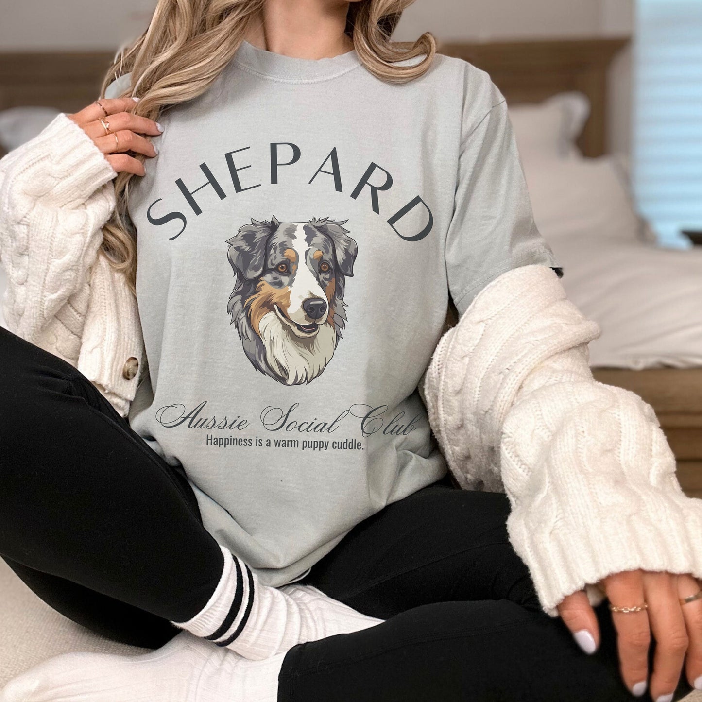 Australian Shepard Shirt | Dog Mama T-shirt | Dog Grandma Gift | Birthday Gift for her | Social Club Shirt | Big Dog Breed | Fun Dog T-Shirt