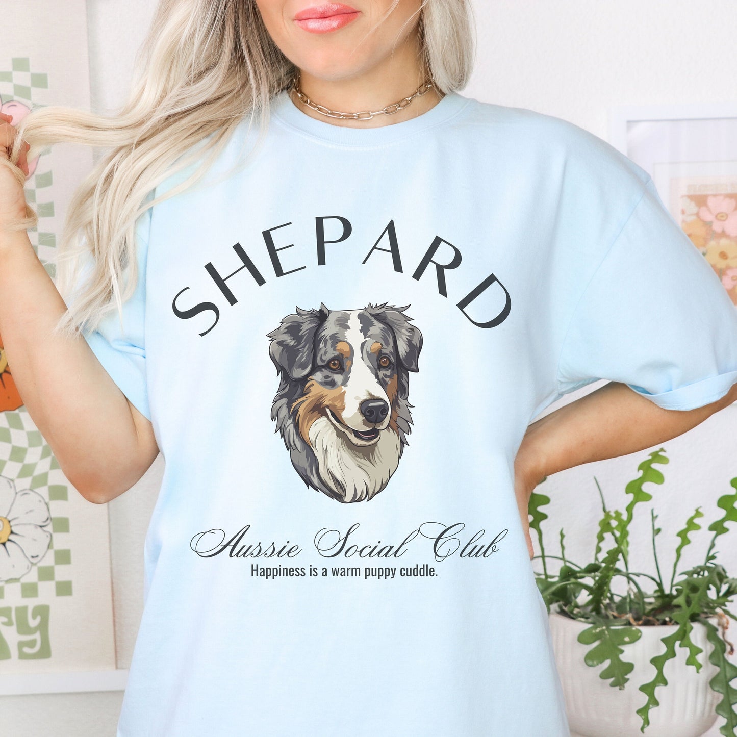 Australian Shepard Shirt | Dog Mama T-shirt | Dog Grandma Gift | Birthday Gift for her | Social Club Shirt | Big Dog Breed | Fun Dog T-Shirt