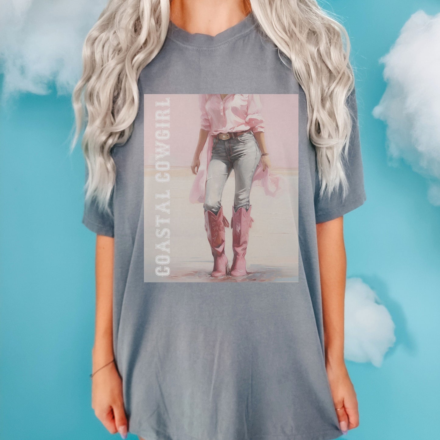 Coastal Cowgirl Shirt | Comfort Colors | Pink Bach Wild West Bach Theme | On Cloud 9 T Shirt | Matching Bachelorette Tees for Bridesmaid