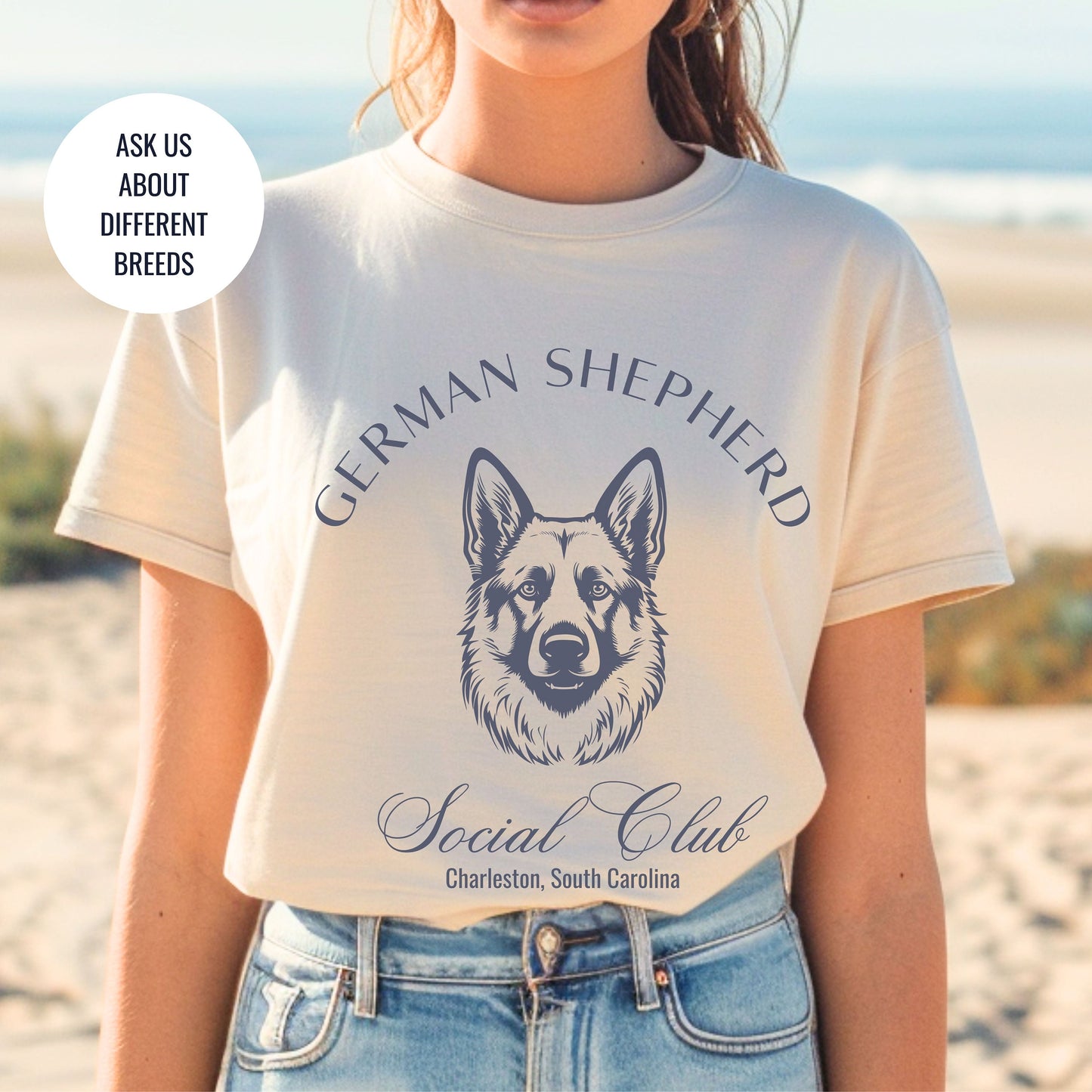 German Shepard Shirt | Dog Mama T-shirts | Dog Grandma Gift | Birthday Gifts for her | Social Club Shirt | Big Dog Breed | Fun Dog T-Shirt