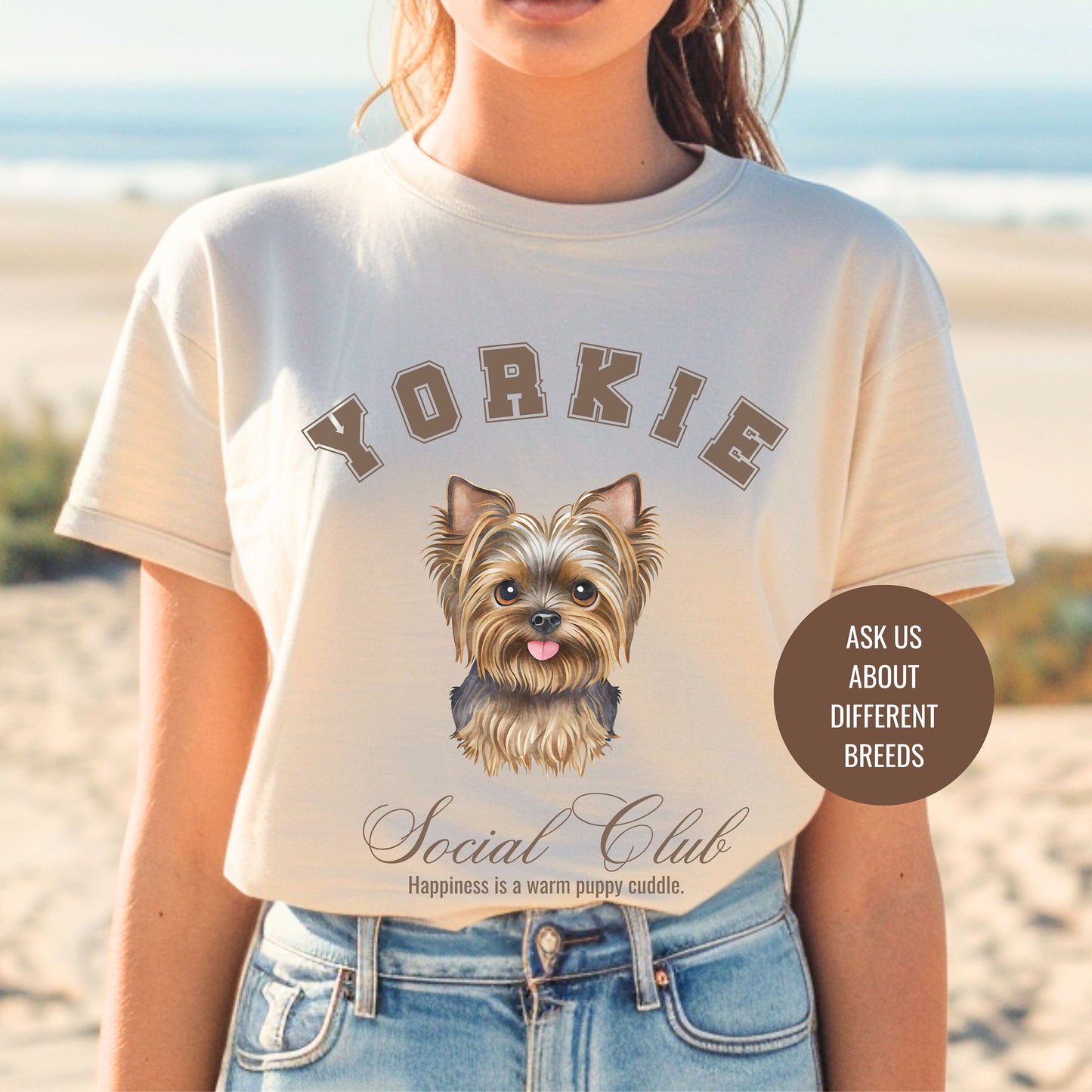 Yorkie Shirt | Dog Mama T-shirt | Yorkshire Grandma Gift | Birthday Gift for her | Social Club Shirt | Small Dog Breed | Fun Dog T-Shirt