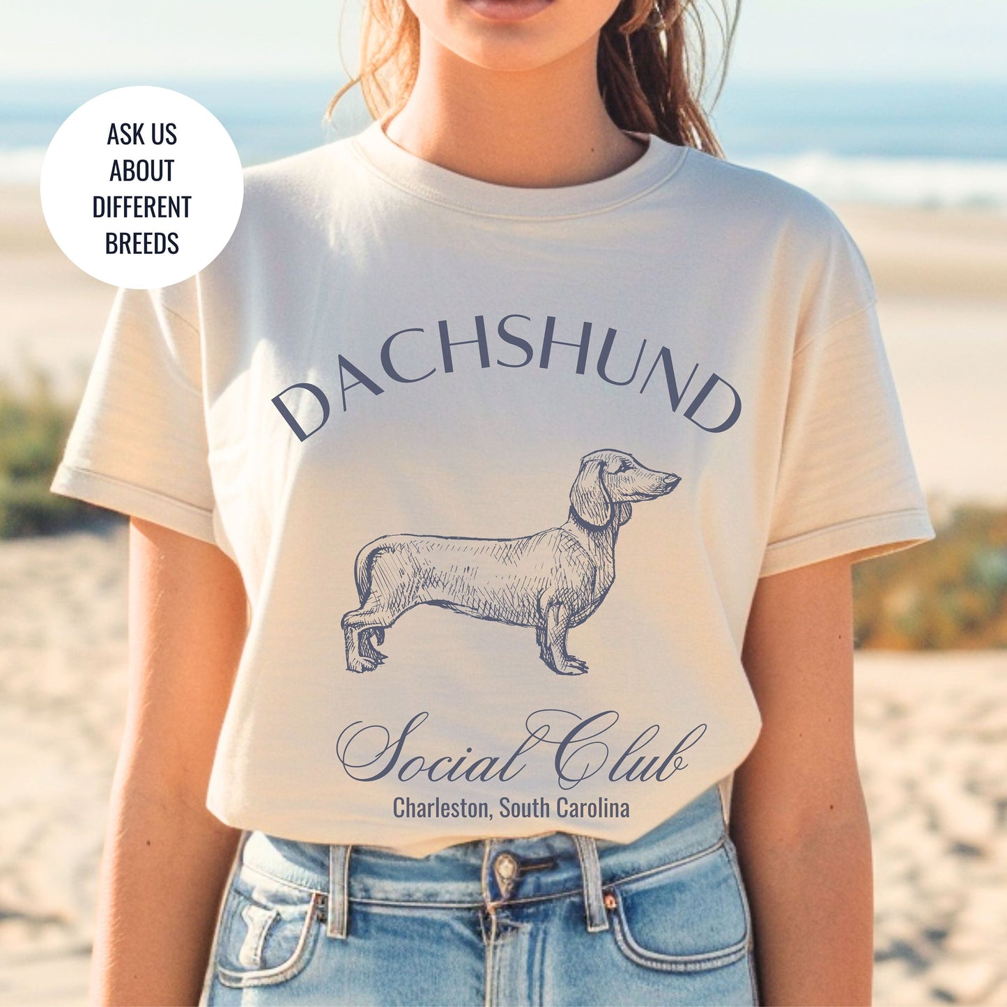 Dachshund Shirt | Dog Mama T-shirts | Dog Grandma Gift | Cute Birthday Gifts for her | Social Club Shirt | Small Dog Breed | Fun Dog T-Shirt