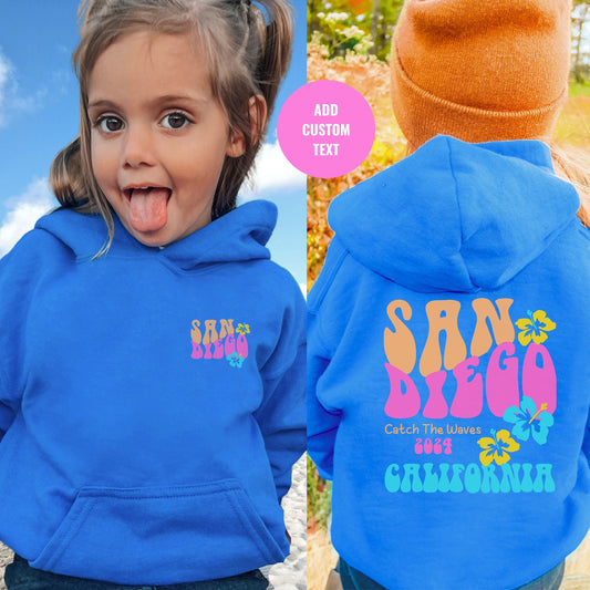 YOUTH - San Diego hoodie, Surfer sweatshirt, Trendy sweatshirt, Retro California sweatshirt, Family Cruise Shirt, Personalized Beach hoodie