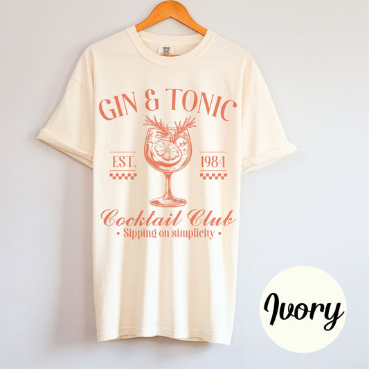 Gin and Tonic shirt, Bride Tees, Bachelorette Party Cocktail Social Club Shirt, On Cloud 9 Shirt, Aesthetic Gifts, Cocktail themed Shirt