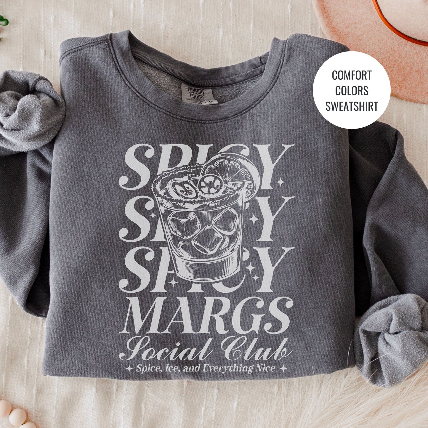 Spicy Margs Lovers Gift, Margarita Cocktail Sweatshirt, Champagne Cocktail Social Club Shirt, On Cloud 9 Crewneck, Aesthetic Crewneck