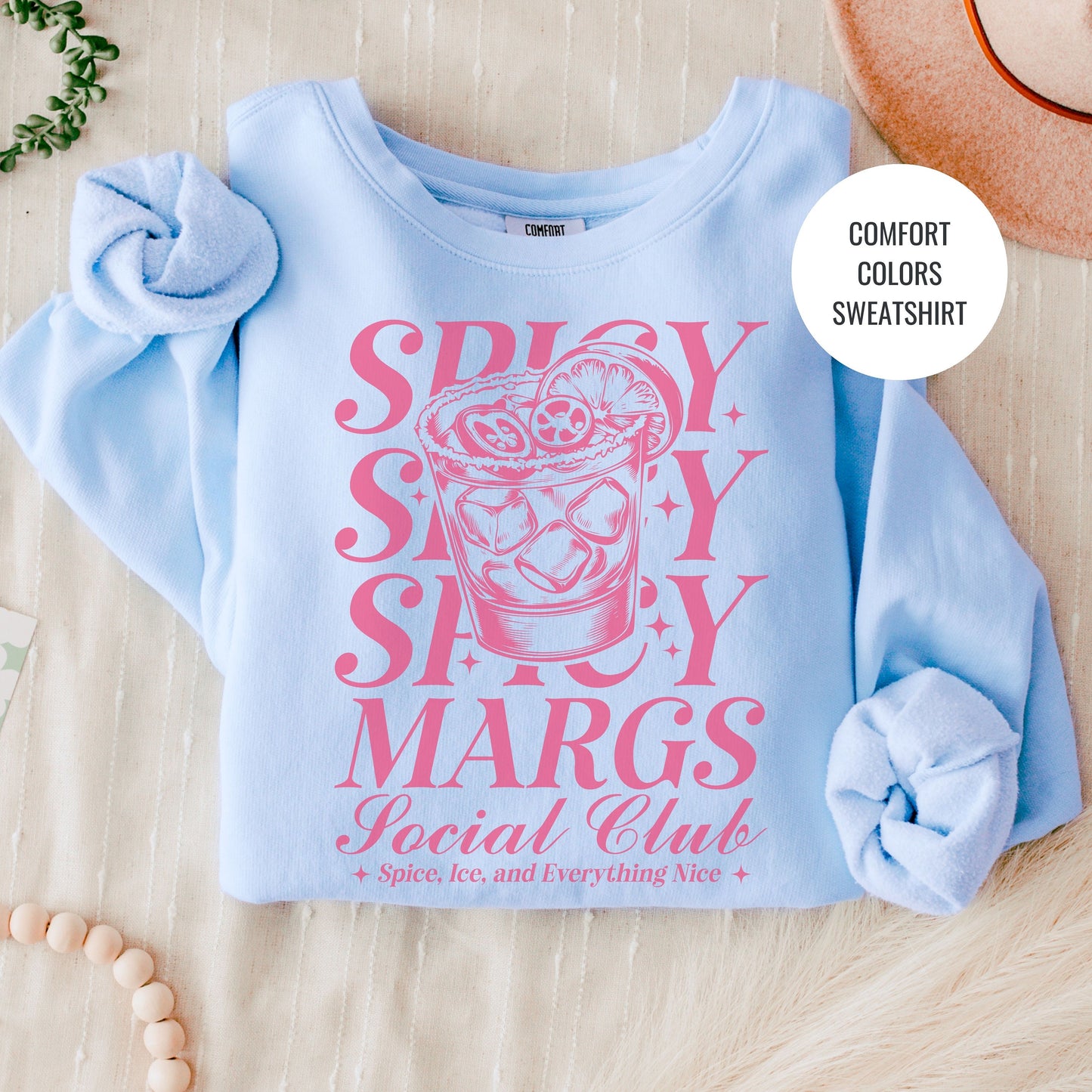 Spicy Margs Lovers Gift, Margarita Cocktail Sweatshirt, Champagne Cocktail Social Club Shirt, On Cloud 9 Crewneck, Aesthetic Crewneck