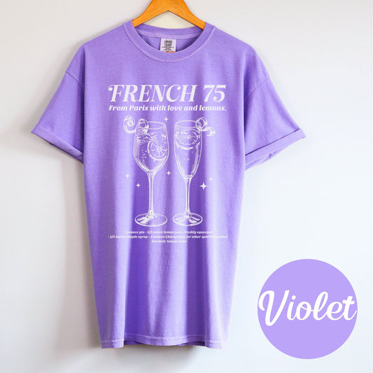 French 73 shirt, Summer Tees, Bachelorette Party Cocktail Social Club Shirt, On Cloud 9 Shirt, Aesthetic Gifts, Champagne themed Bride Shirt