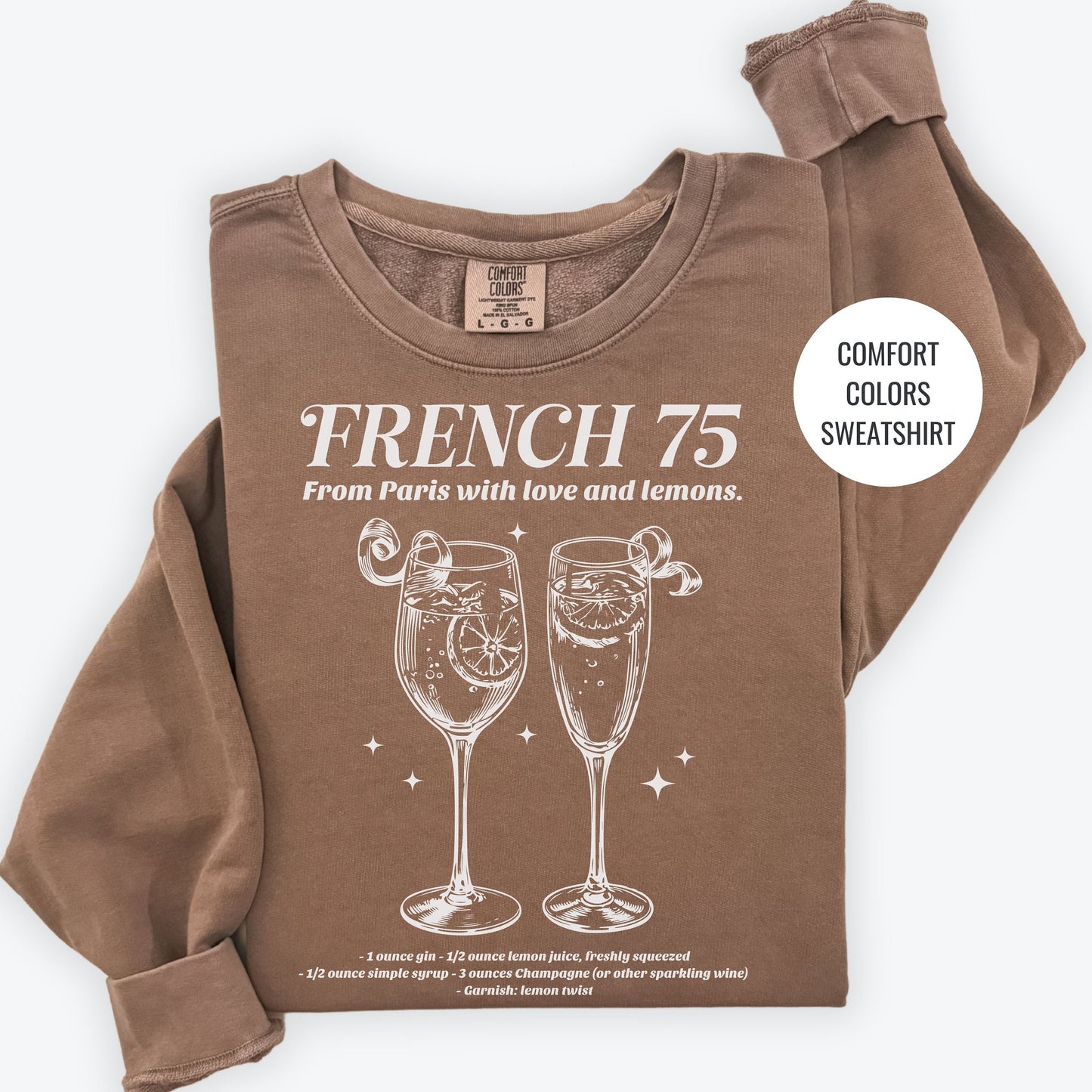 French 75 Cocktail Sweatshirt, Champagne Cocktail Social Club Shirt, Champs Cocktail Lovers Gift, On Cloud 9 Crewneck, Aesthetic Crewneck