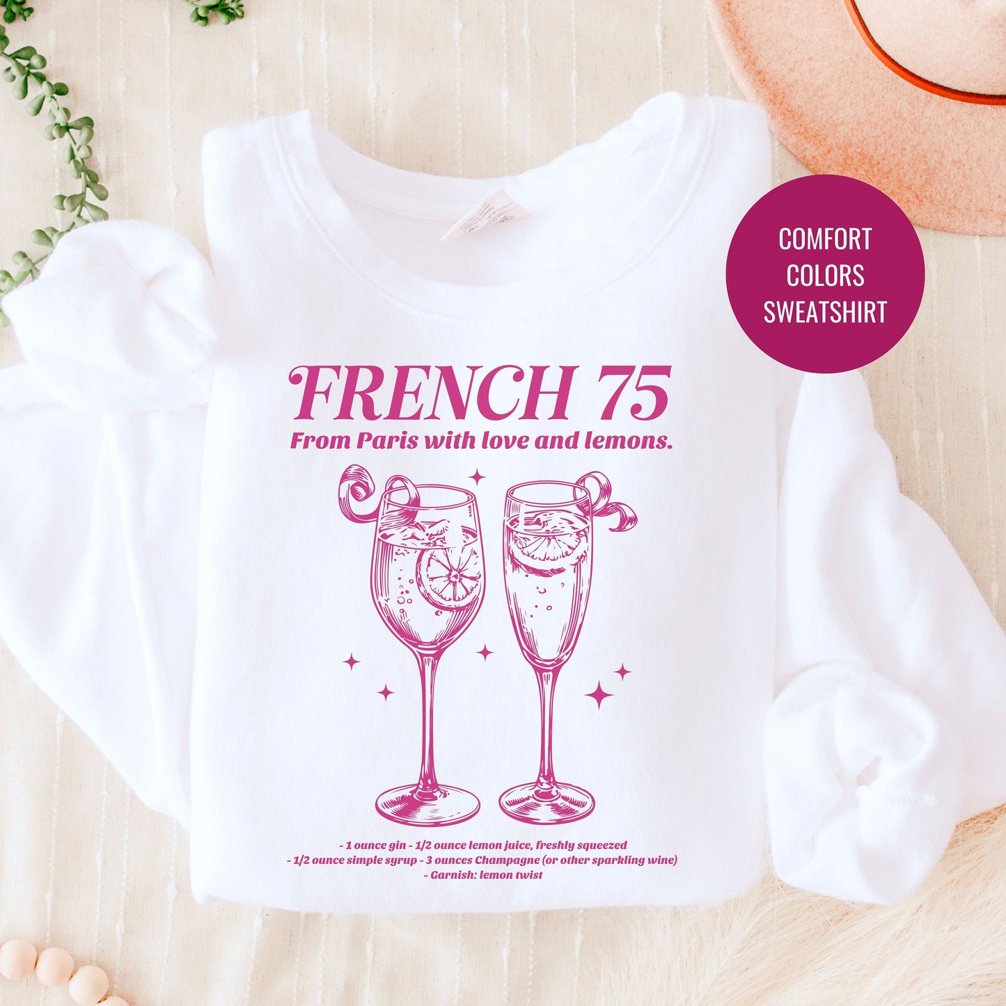 French 75 Cocktail Sweatshirt, Champagne Cocktail Social Club Shirt, Champs Cocktail Lovers Gift, On Cloud 9 Crewneck, Aesthetic Crewneck