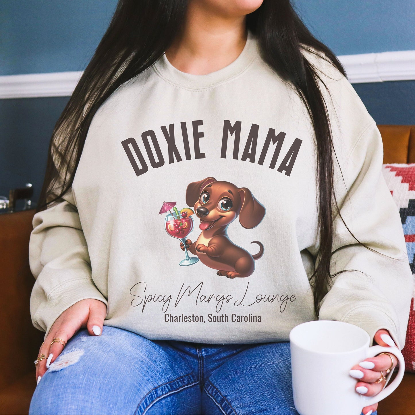 Weenie Sweatshirt | Dachshund Grandma Gifts | Small Dog Breed Crewneck | New Dog Shirt | Social Club Shirt | Doxie Mama Gift | Martini Shirt