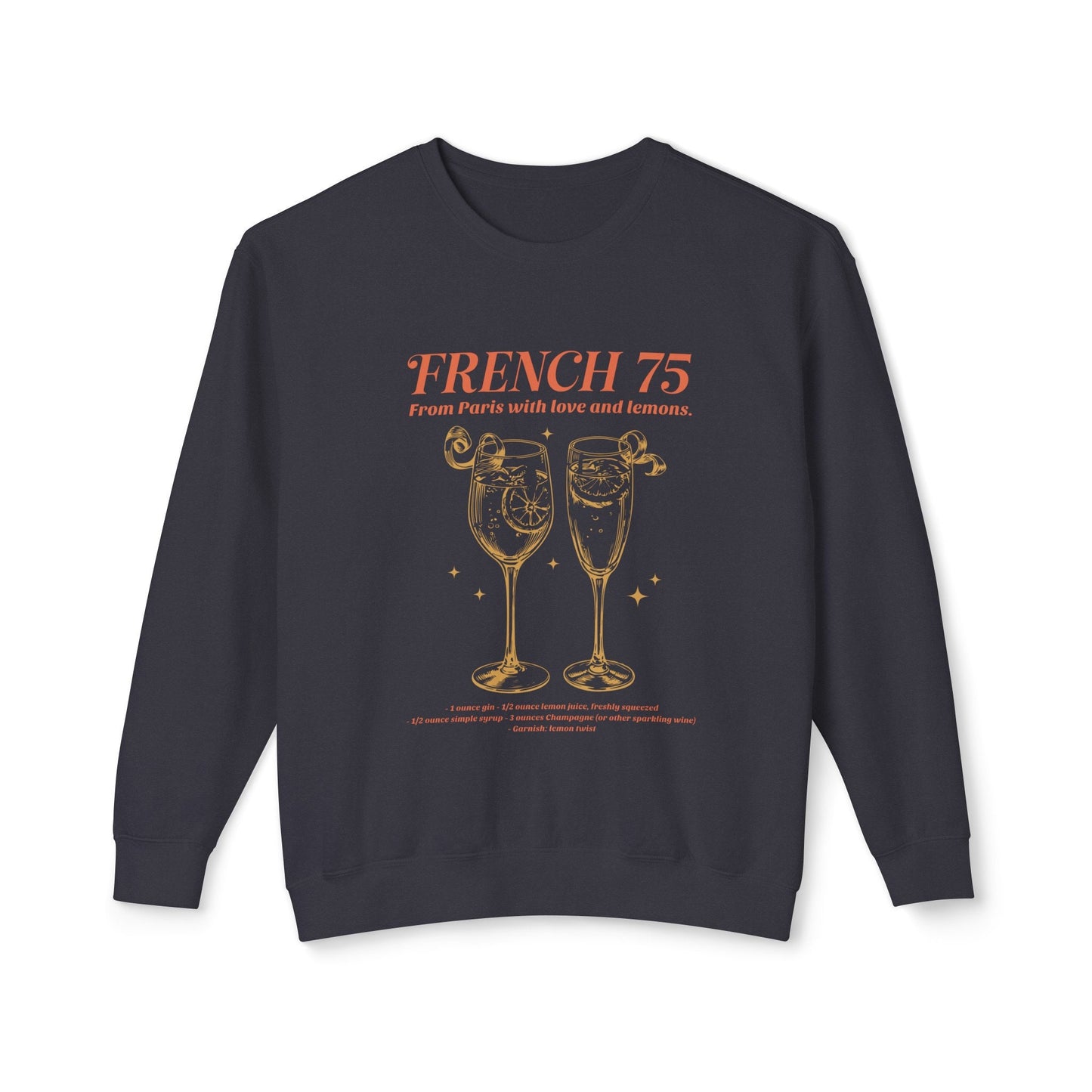 French 75 Cocktail Sweatshirt, Champagne Cocktail Social Club Shirt, Champs Cocktail Lovers Gift, On Cloud 9 Crewneck, Aesthetic Crewneck