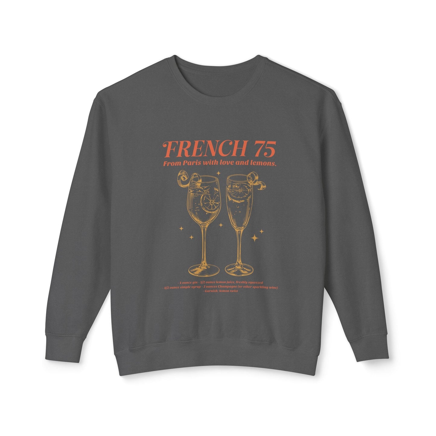 French 75 Cocktail Sweatshirt, Champagne Cocktail Social Club Shirt, Champs Cocktail Lovers Gift, On Cloud 9 Crewneck, Aesthetic Crewneck