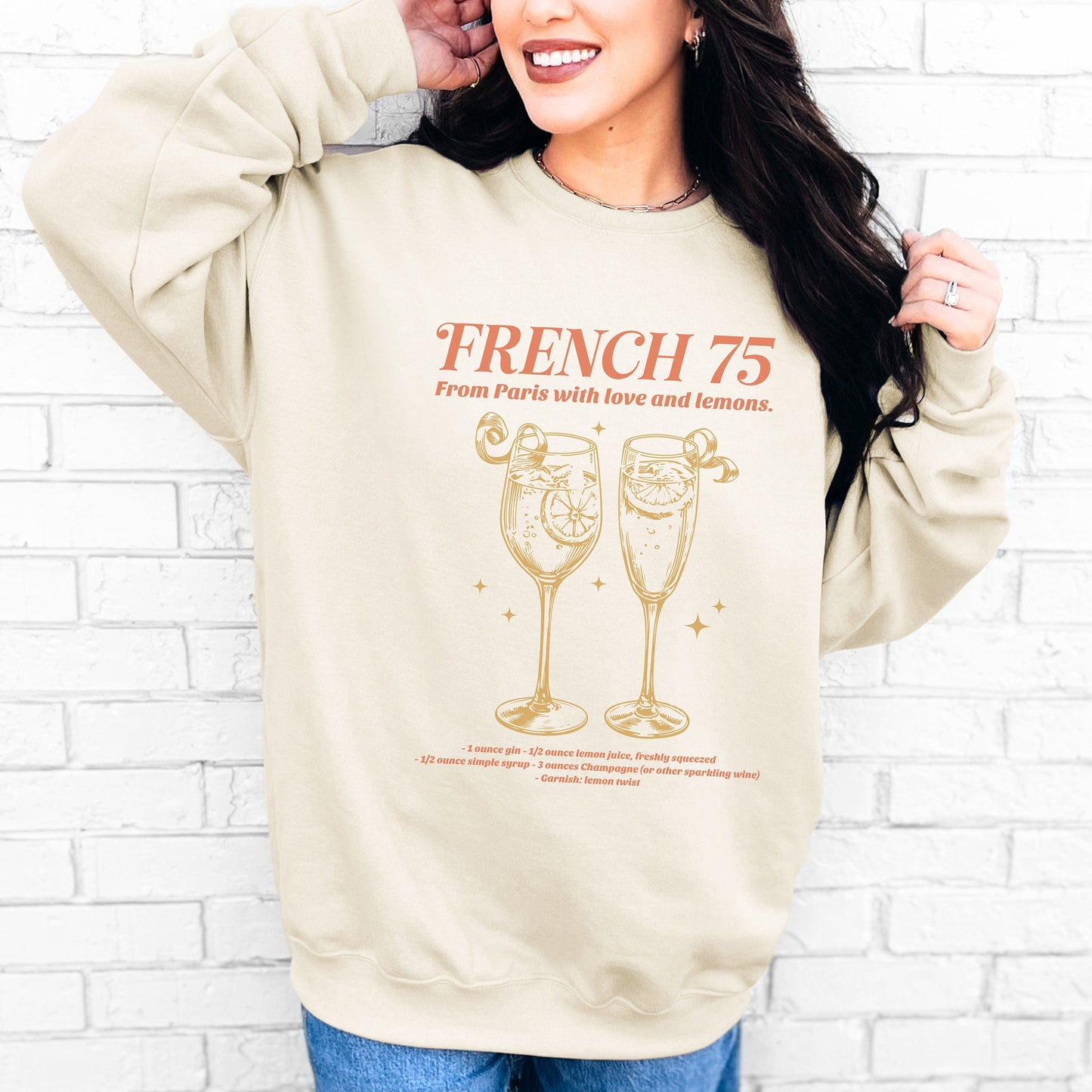 French 75 Sweatshirt, Bride Crewnecks, Bachelorette Party Cocktail Social Club Shirt, Champagne Aesthetic Gifts, Margarita themed Shirts