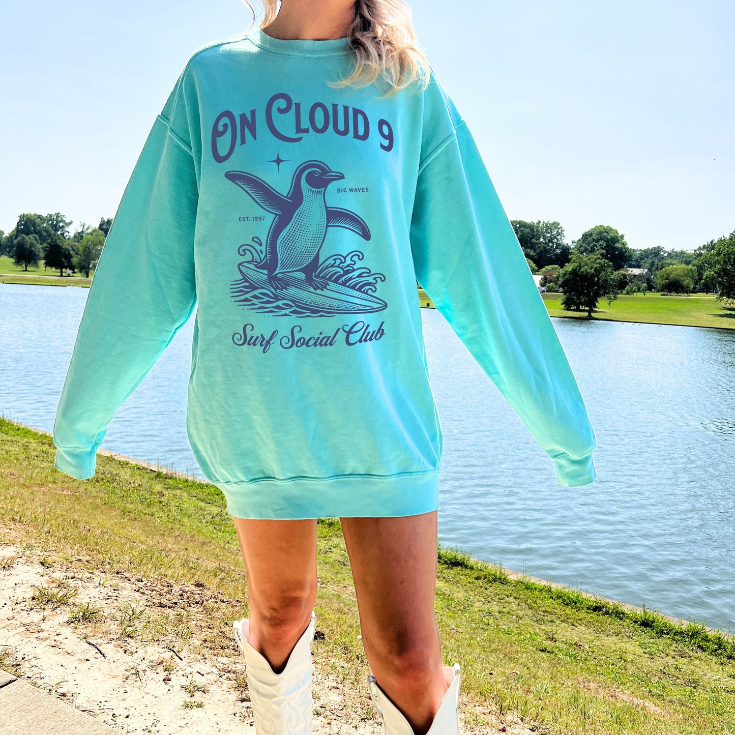 On Cloud 9 Sweatshirt | Beach Bach Theme | Custom Penguin Shirt | The summer I got married | Girls Trip | Bachelorette Shirt for Bridesmaid