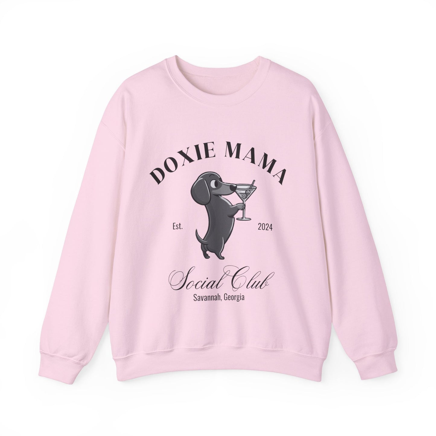 Doxie Sweatshirt | Dachshund Grandma Gifts | Small Dog Breed Crewneck | New Dog Shirt | Social Club Shirt | Doxie Mama Gift | Martini Shirt