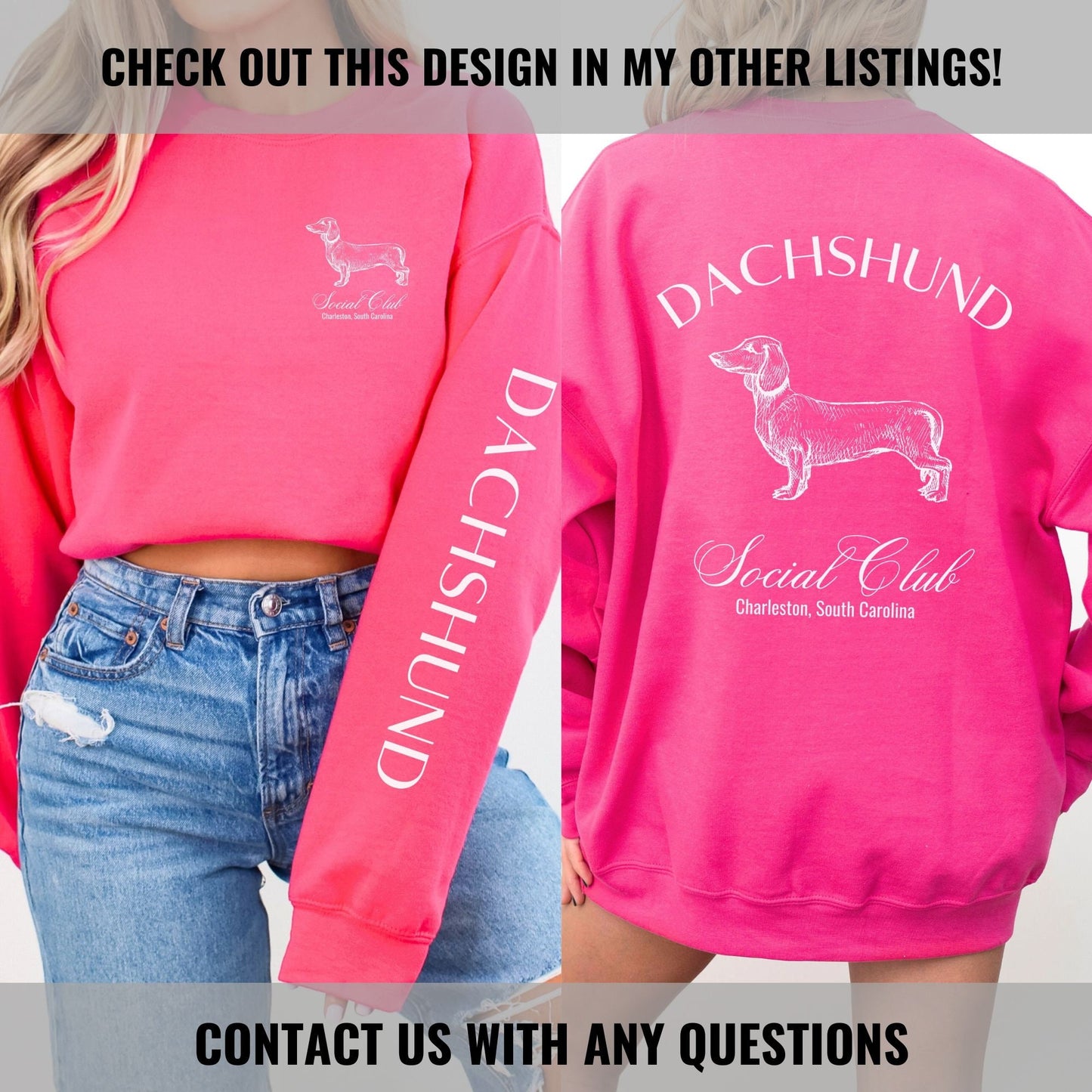 Doxie Sweatshirt | Dachshund Grandma Gifts | Small Dog Breed Crewneck | New Dog Shirt | Social Club Shirt | Doxie Mama Gift | Martini Shirt