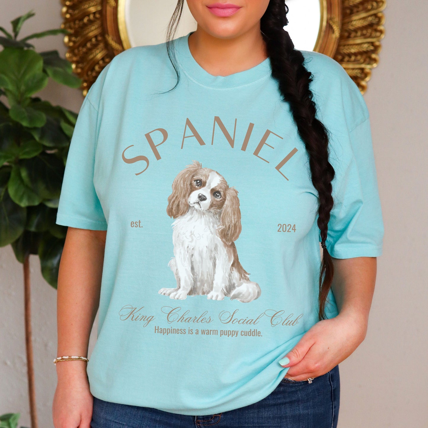 King Charles Dog Shirt | Spaniel Grandma Gift | Birthday Gift for her | Cute Social Club Shirt | Small Dog Breed Tee | Fun Dog T-Shirt