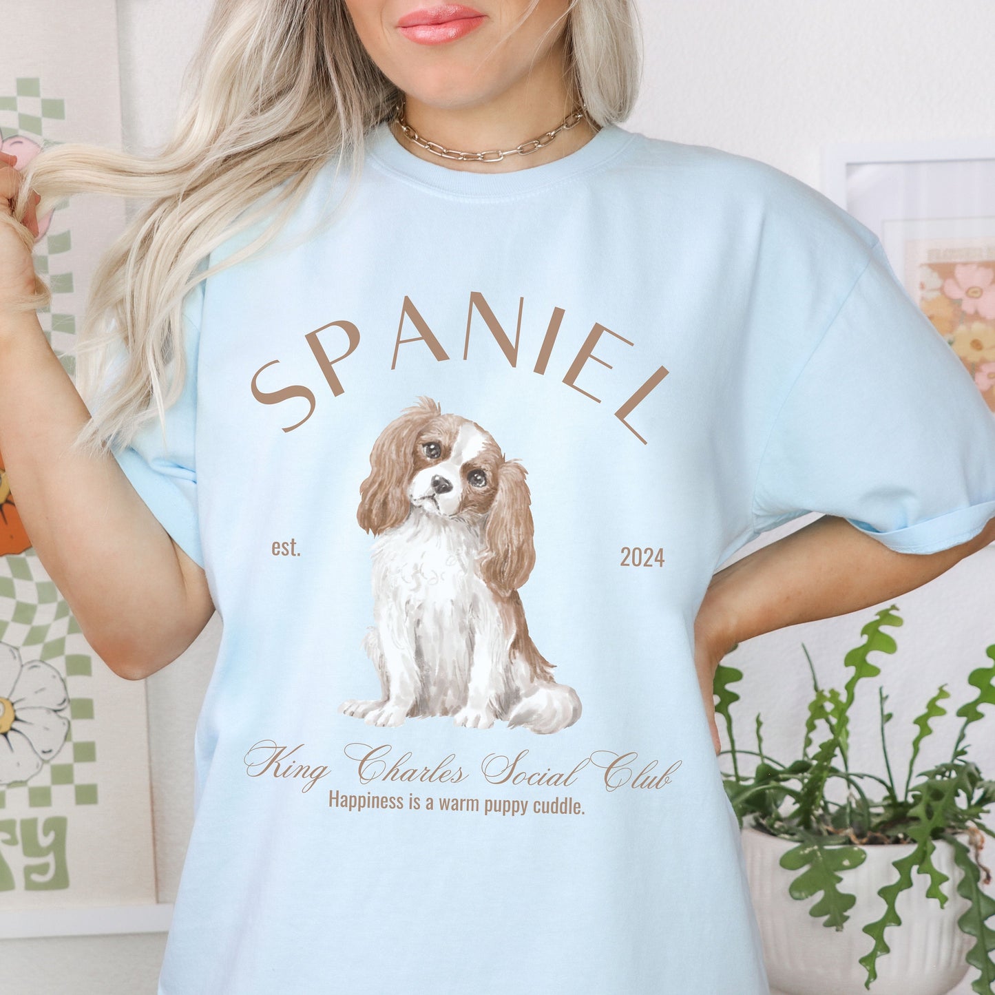 King Charles Dog Shirt | Spaniel Grandma Gift | Birthday Gift for her | Cute Social Club Shirt | Small Dog Breed Tee | Fun Dog T-Shirt