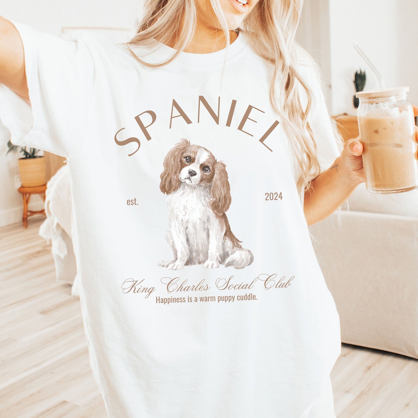 King Charles Dog Shirt | Spaniel Grandma Gift | Birthday Gift for her | Cute Social Club Shirt | Small Dog Breed Tee | Fun Dog T-Shirt