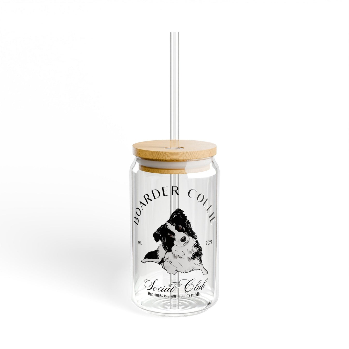 Boarder Collie Cup | Big Dog Breed | Dog Mama Gifts | Grandma Gift | Hearder | Birthday Gifts for her | Social Club Glass Can | Fun Dog Mug