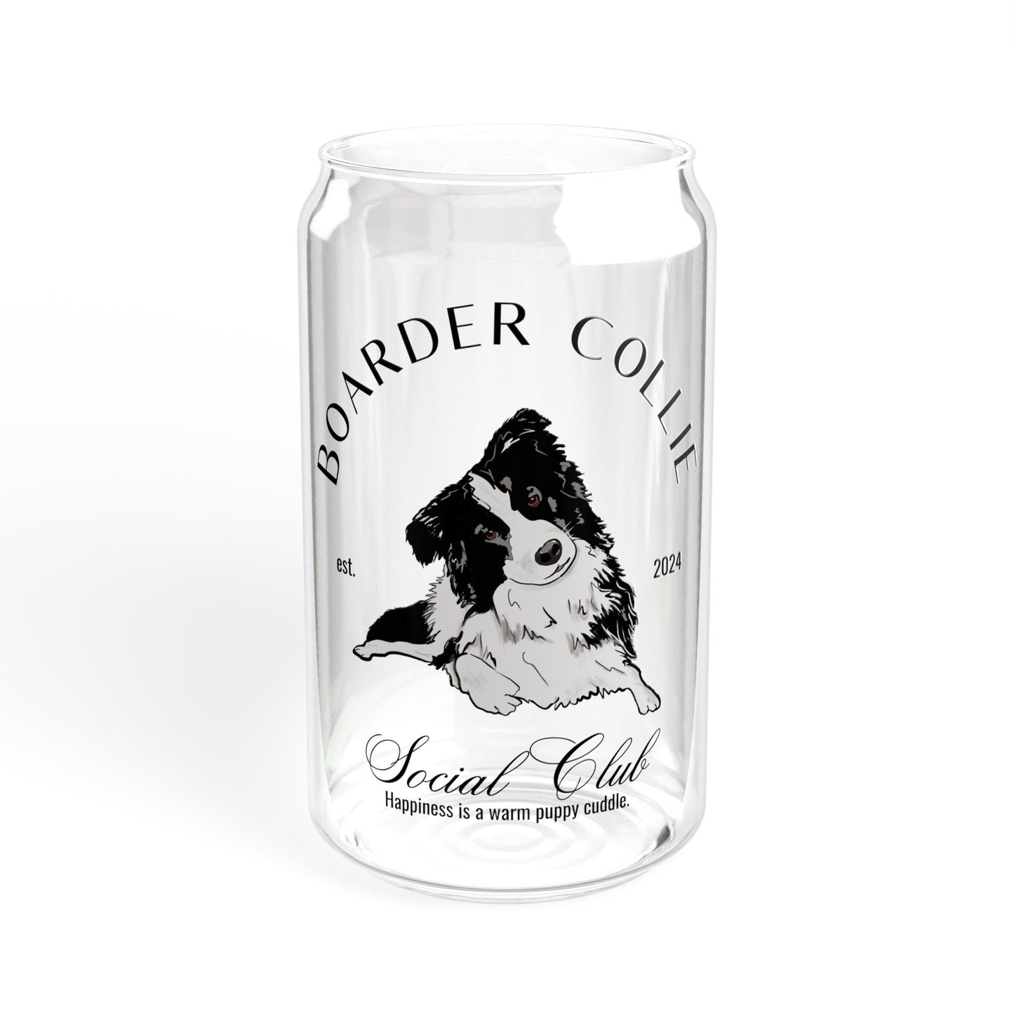 Boarder Collie Cup | Big Dog Breed | Dog Mama Gifts | Grandma Gift | Hearder | Birthday Gifts for her | Social Club Glass Can | Fun Dog Mug