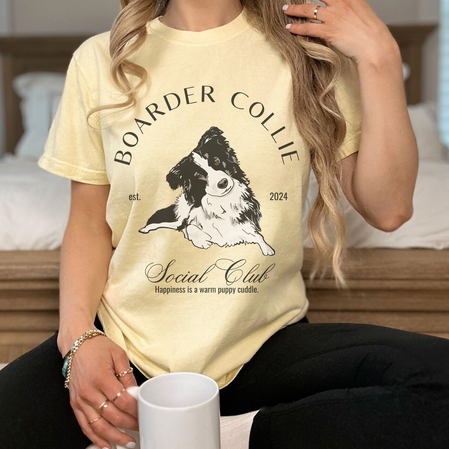 Boarder Collie Shirt | Dog Mama T-shirt | Dog Grandma Gift | Birthday Gift for her | Social Club Shirt | Big Dog Breed | Fun Dog T-Shirt