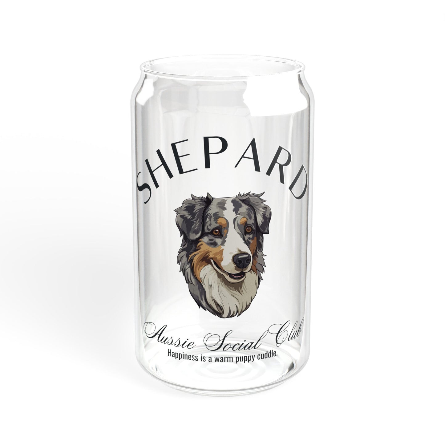 Australian Shepard Cup | Big Dog Breed | Dog Mama Gifts | Grandma Gift | Cute Birthday Gifts for her | Social Club Glass Can | Fun Dog Mug