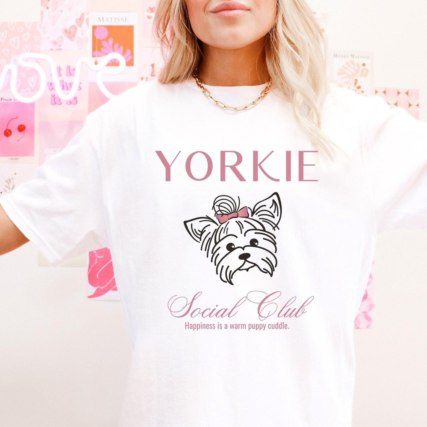 Yorkie Shirt | Dog Mama T-shirt | Yorkshire Grandma Gift | Birthday Gift for her | Social Club Shirt | Small Dog Breed | Fun Dog T-Shirt